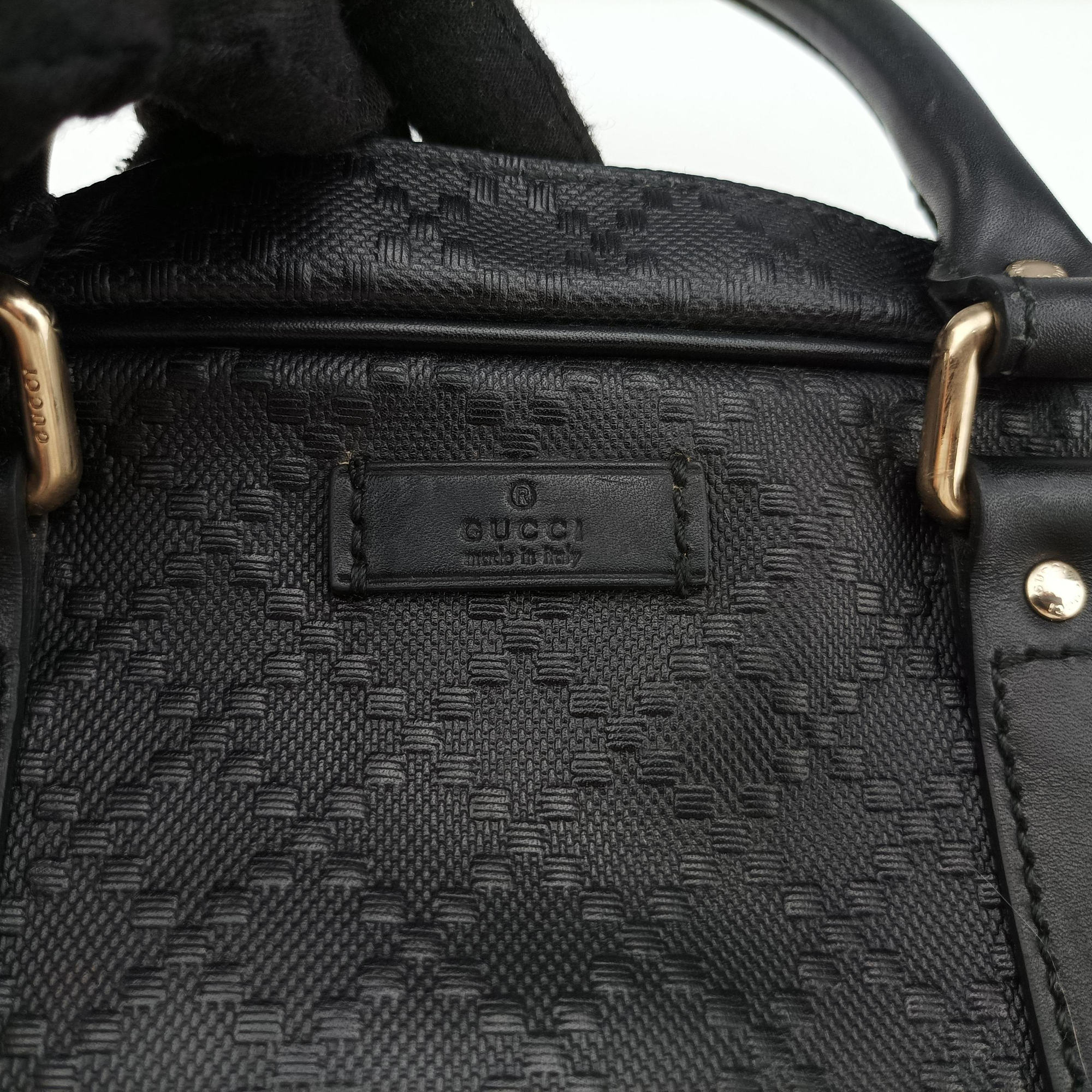 Pre-owned Gucci Diamante Black Leather 208463 shoulderbag | stylenewstar