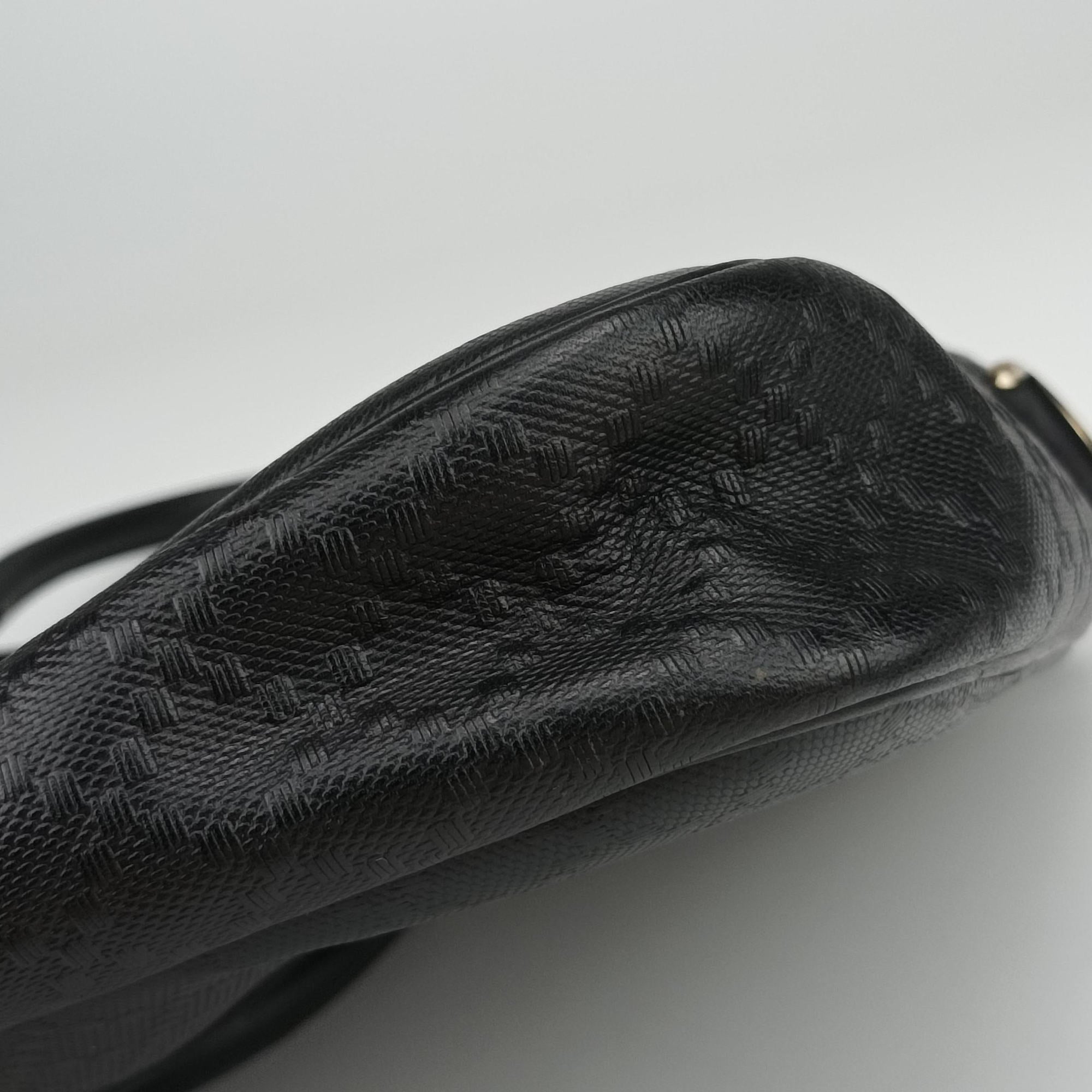 Pre-owned Gucci Diamante Black Leather 208463 shoulderbag | stylenewstar