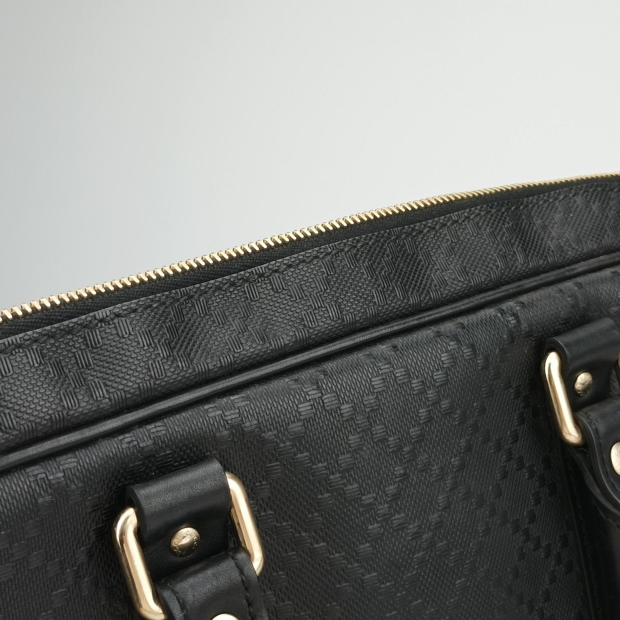 Pre-owned Gucci Diamante Black Leather 208463 shoulderbag | stylenewstar