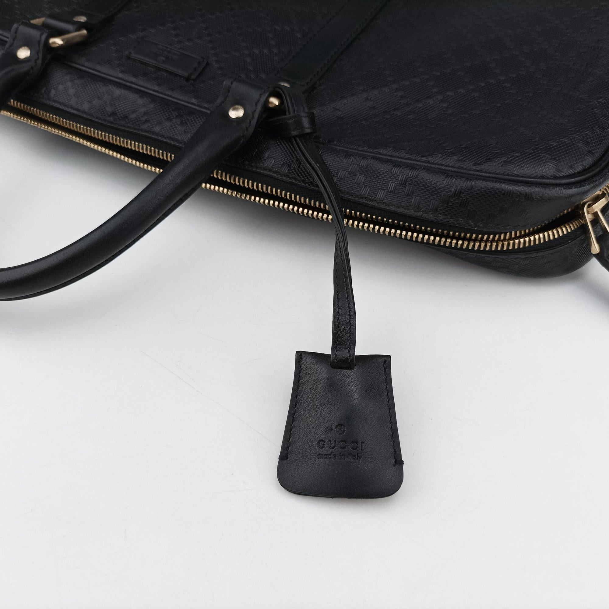 Pre-owned Gucci Diamante Black Leather 208463 shoulderbag | stylenewstar