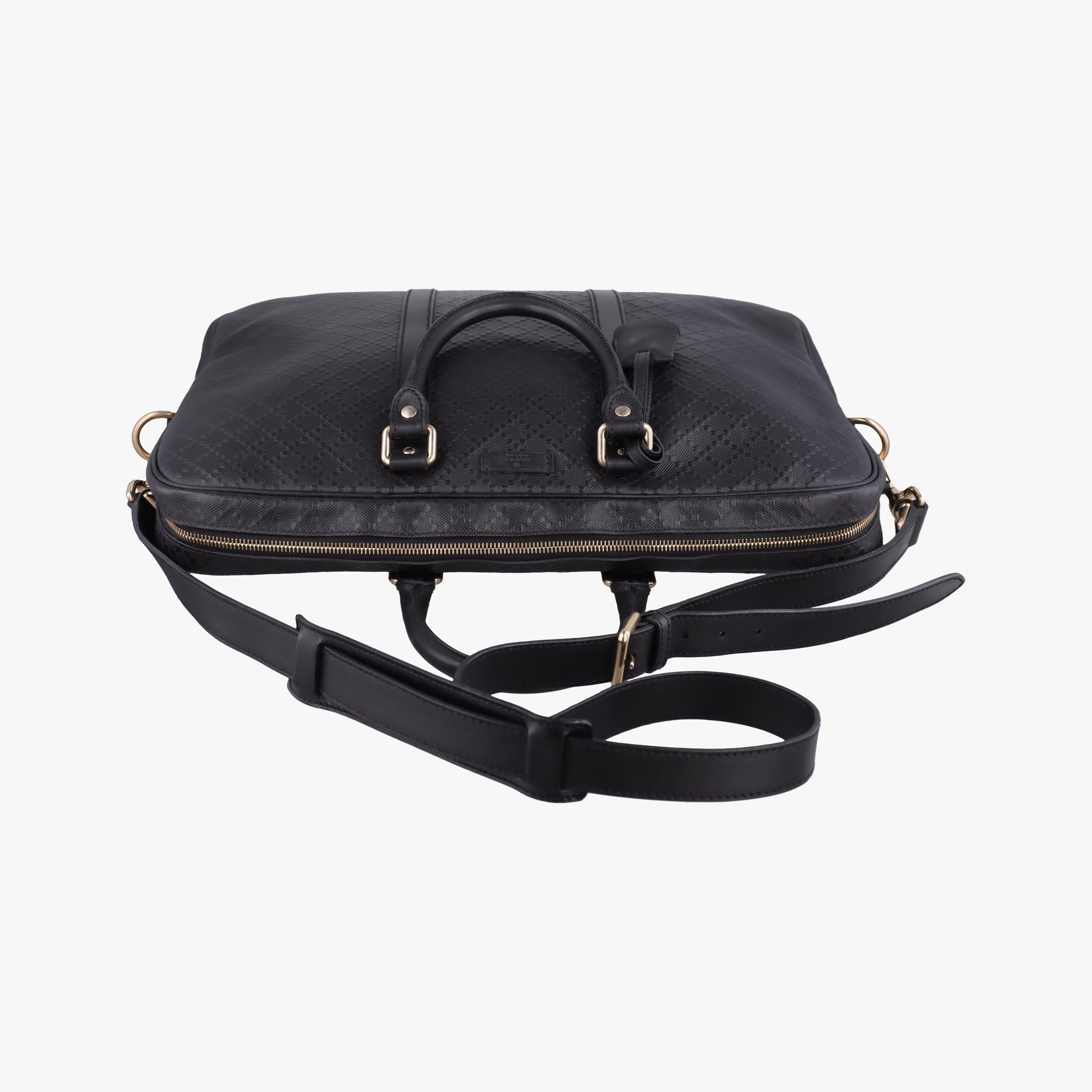 Pre-owned Gucci Diamante Black Leather 208463 shoulderbag | stylenewstar