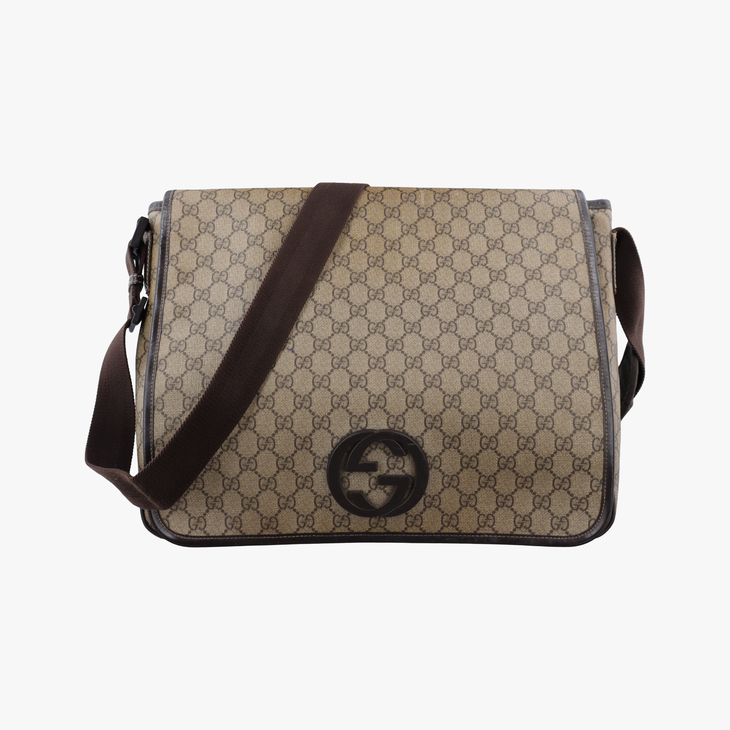 Pre-owned Gucci messenger Beige × brown GG canvas×Leather 222291 shoulderbag | stylenewstar