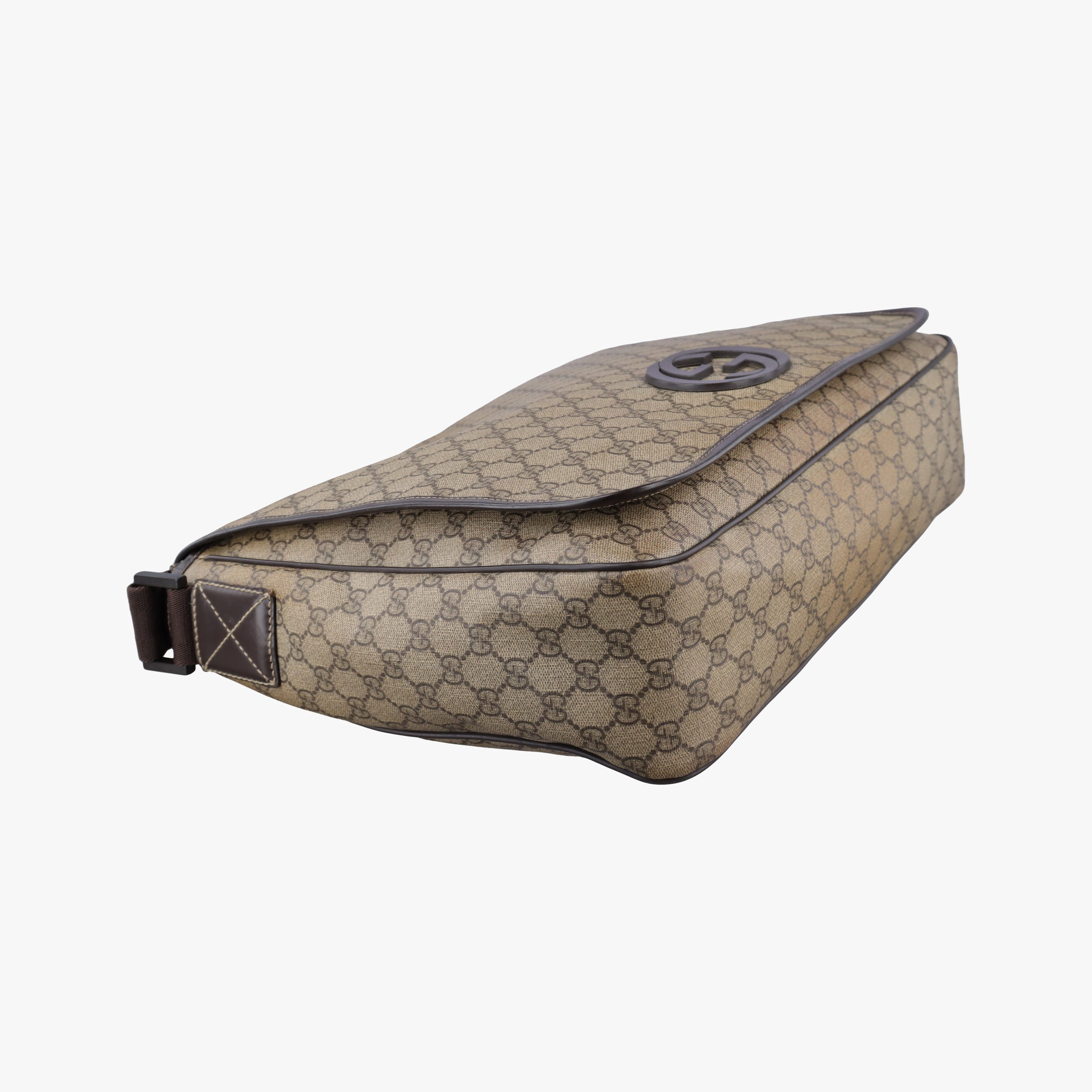 Pre-owned Gucci messenger Beige × brown GG canvas×Leather 222291 shoulderbag | stylenewstar