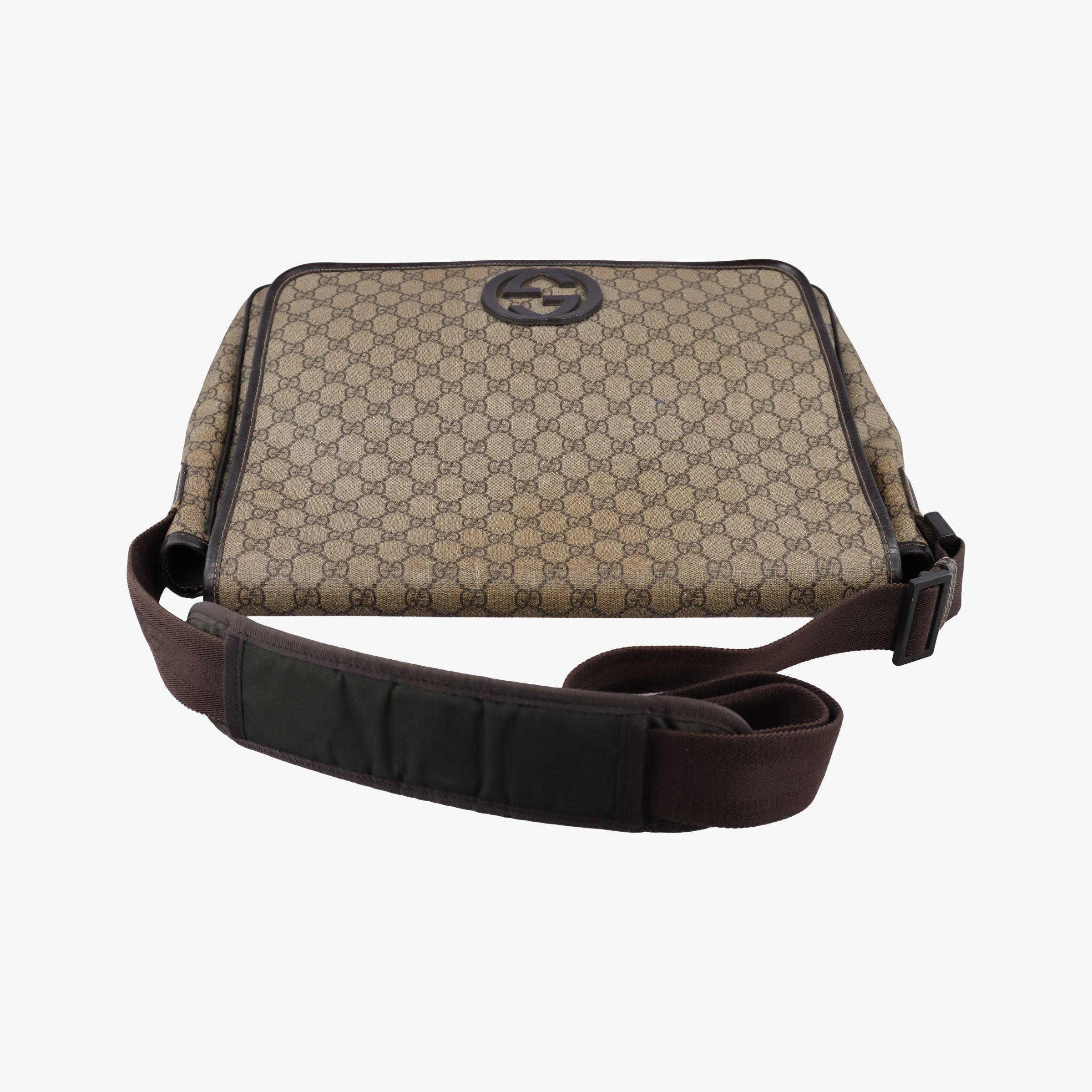 Pre-owned Gucci messenger Beige × brown GG canvas×Leather 222291 shoulderbag | stylenewstar