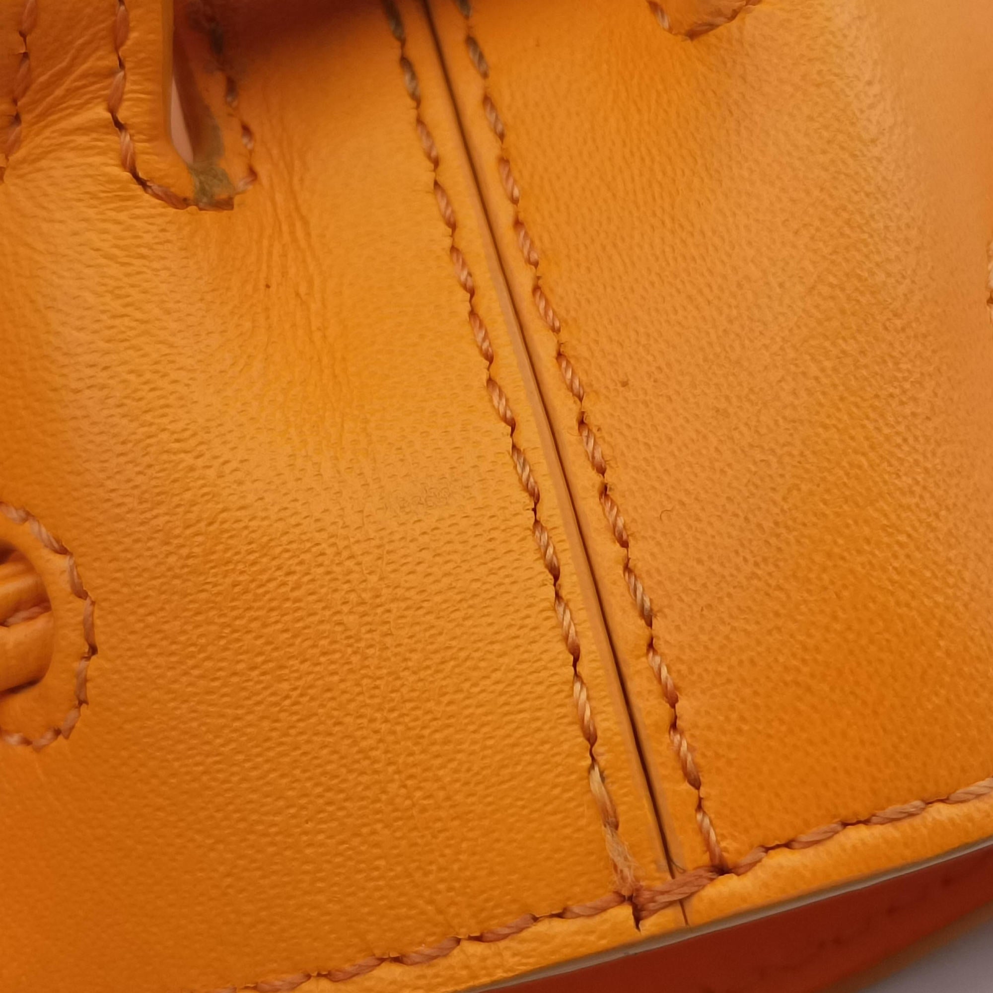 Pre-owned Fendi Mon Tresor Mini Bucket Orange mesh×Calf Leather 8BS010 shoulderbag | stylenewstar