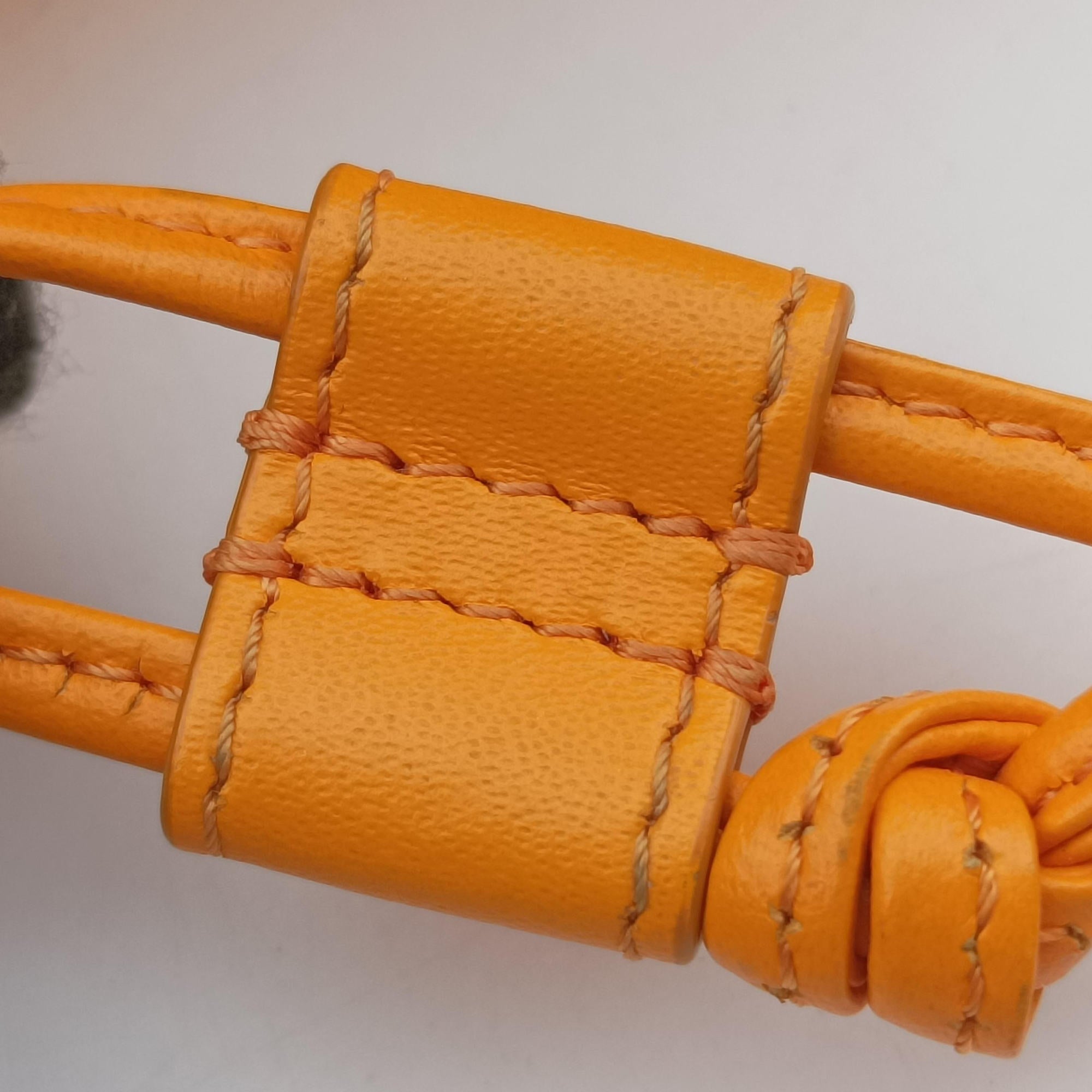 Pre-owned Fendi Mon Tresor Mini Bucket Orange mesh×Calf Leather 8BS010 shoulderbag | stylenewstar