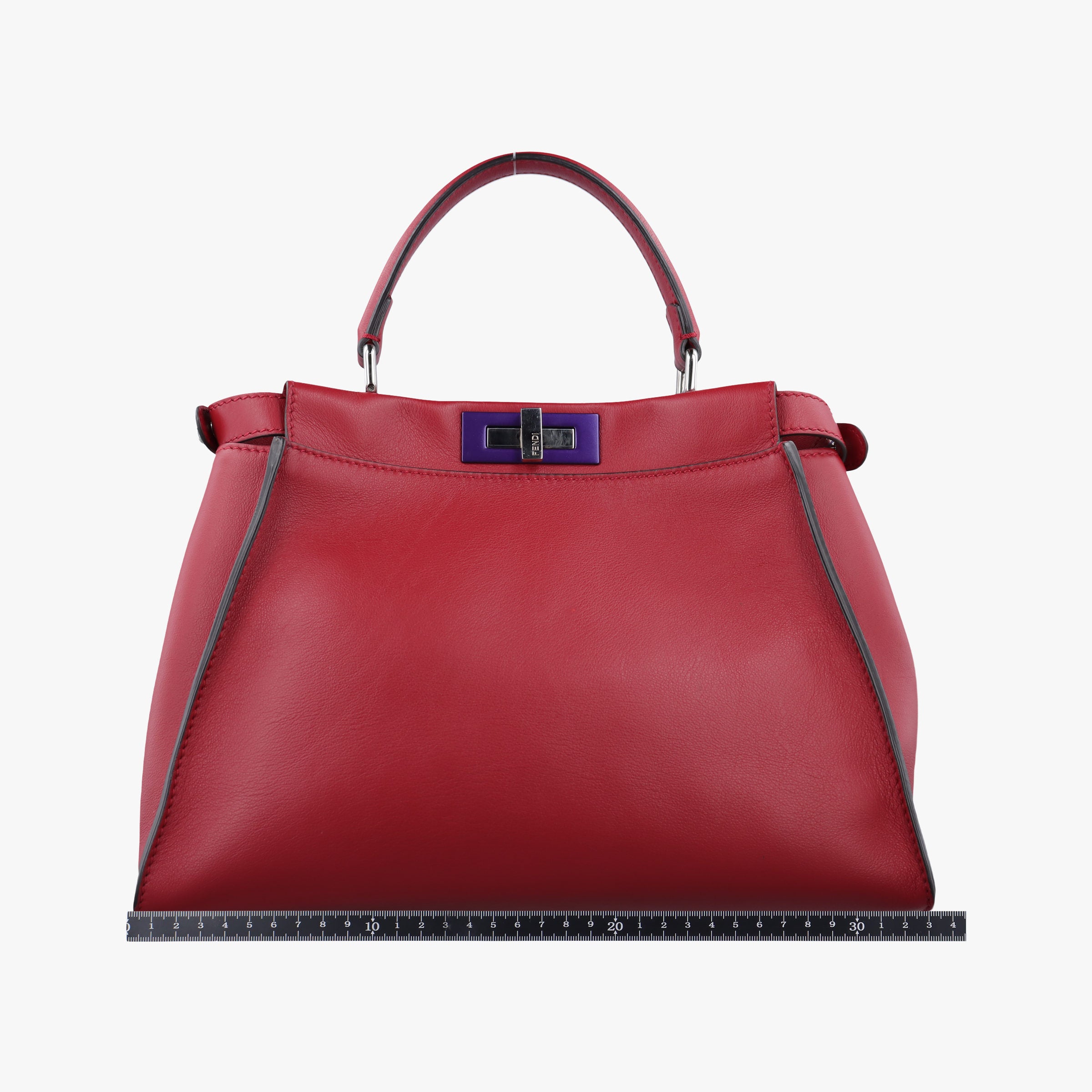 Pre-owned Fendi PEEKABOO MEDIUM Red Leather 8BN290 shoulderbag | stylenewstar