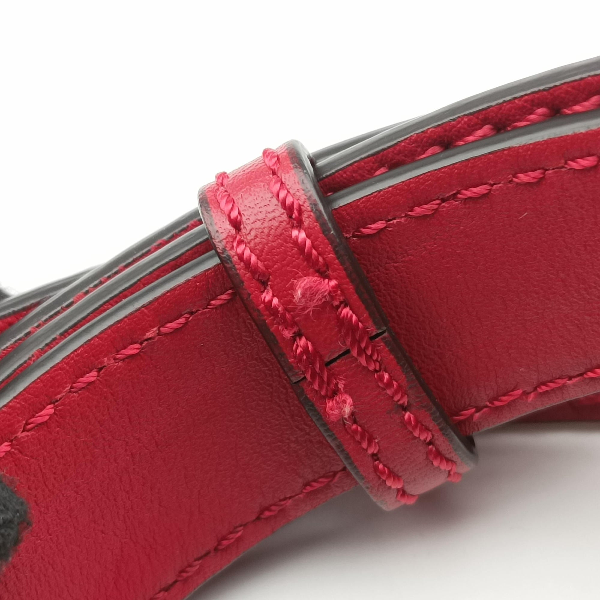 Pre-owned Fendi PEEKABOO MEDIUM Red Leather 8BN290 shoulderbag | stylenewstar