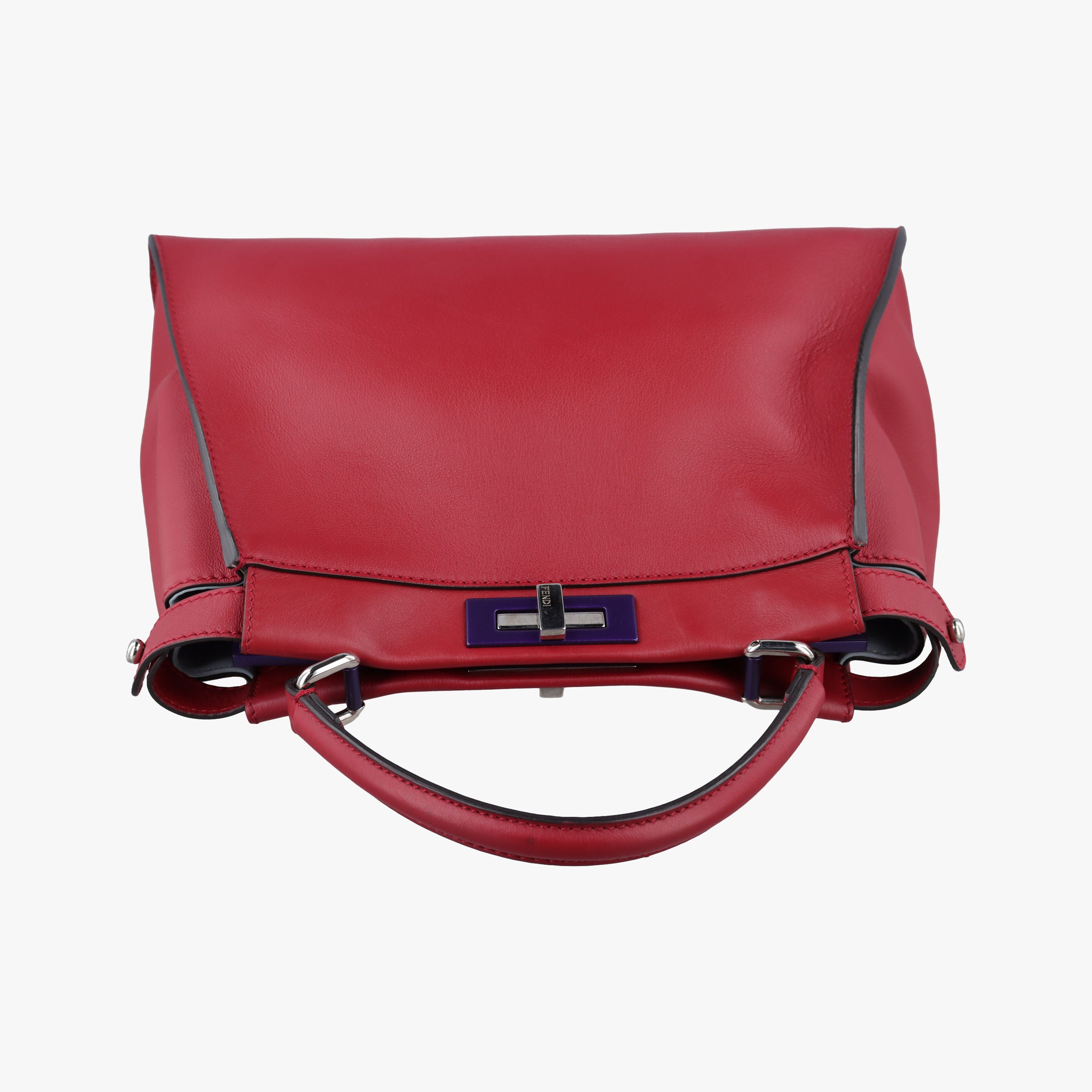 Pre-owned Fendi PEEKABOO MEDIUM Red Leather 8BN290 shoulderbag | stylenewstar
