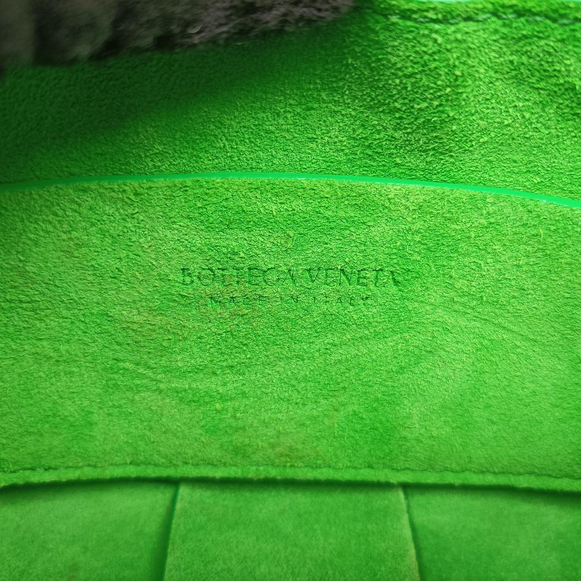Pre-owned Bottega Veneta candy cassette White×green Leather  shoulderbag | stylenewstar