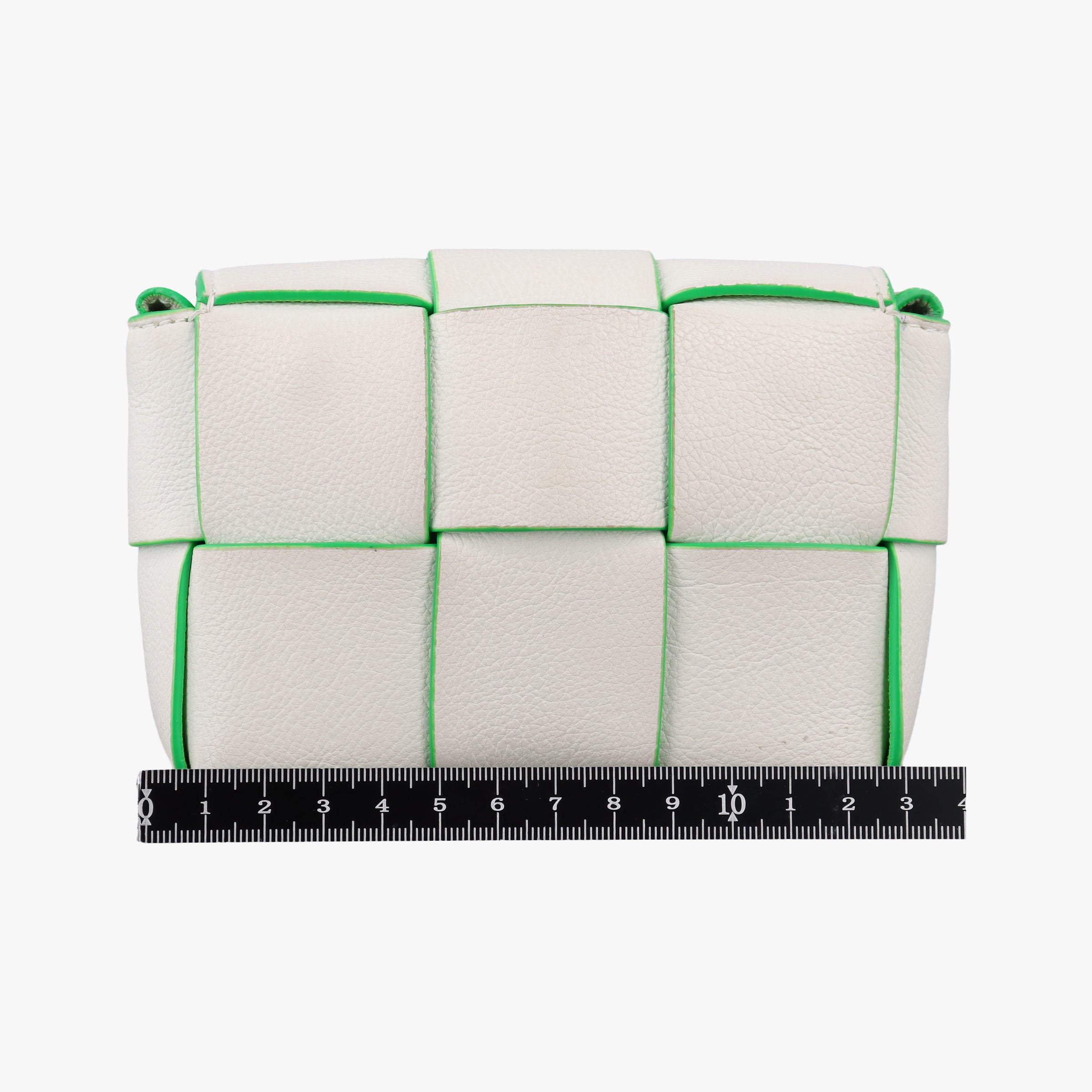 Pre-owned Bottega Veneta candy cassette White×green Leather  shoulderbag | stylenewstar