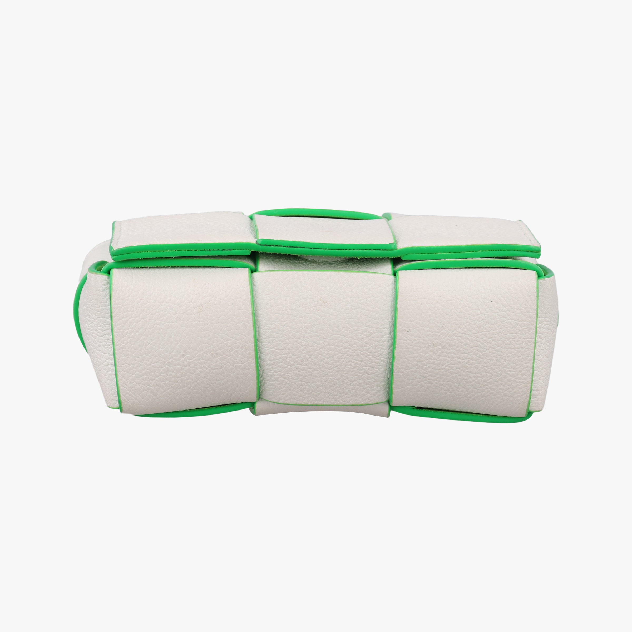 Pre-owned Bottega Veneta candy cassette White×green Leather  shoulderbag | stylenewstar