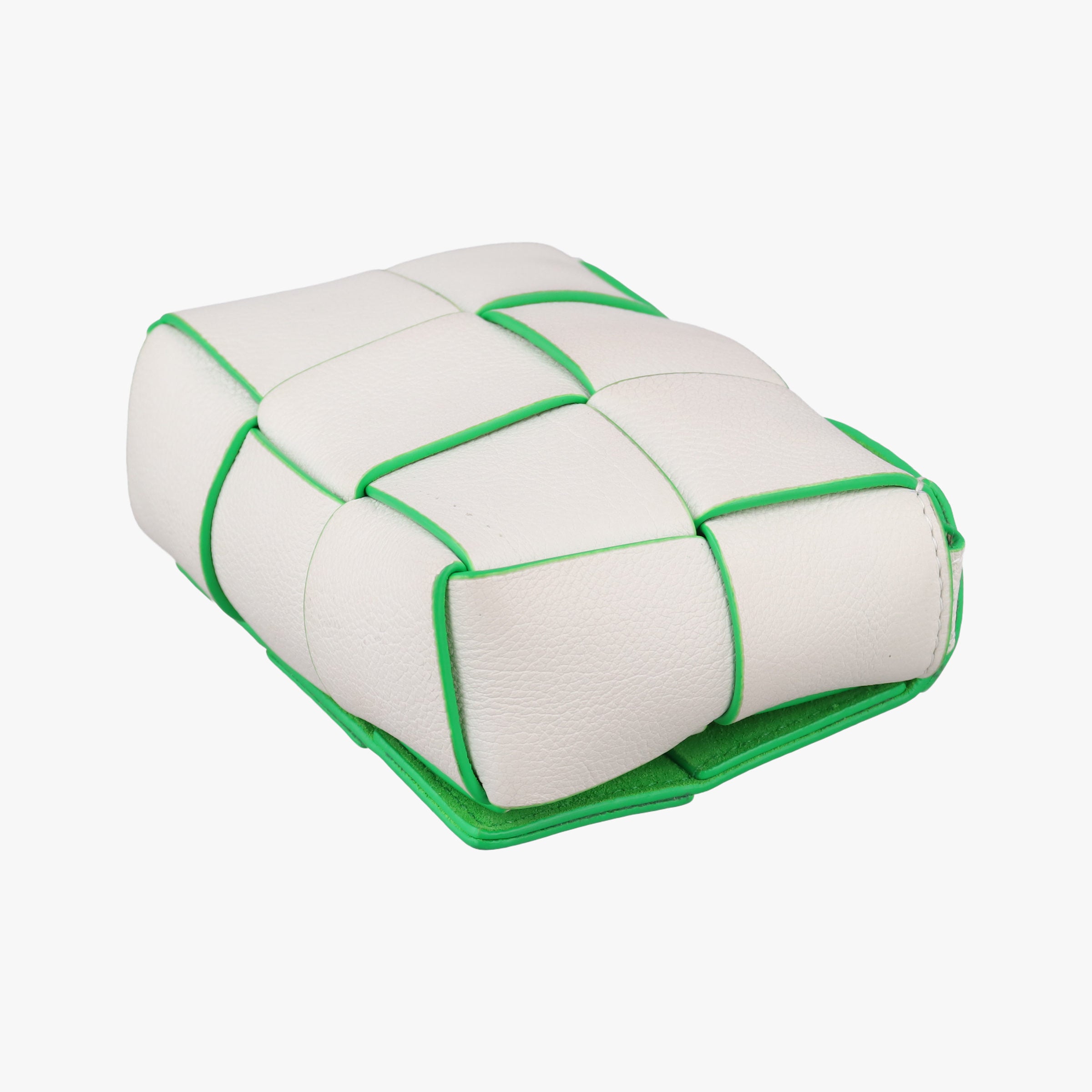 Pre-owned Bottega Veneta candy cassette White×green Leather  shoulderbag | stylenewstar