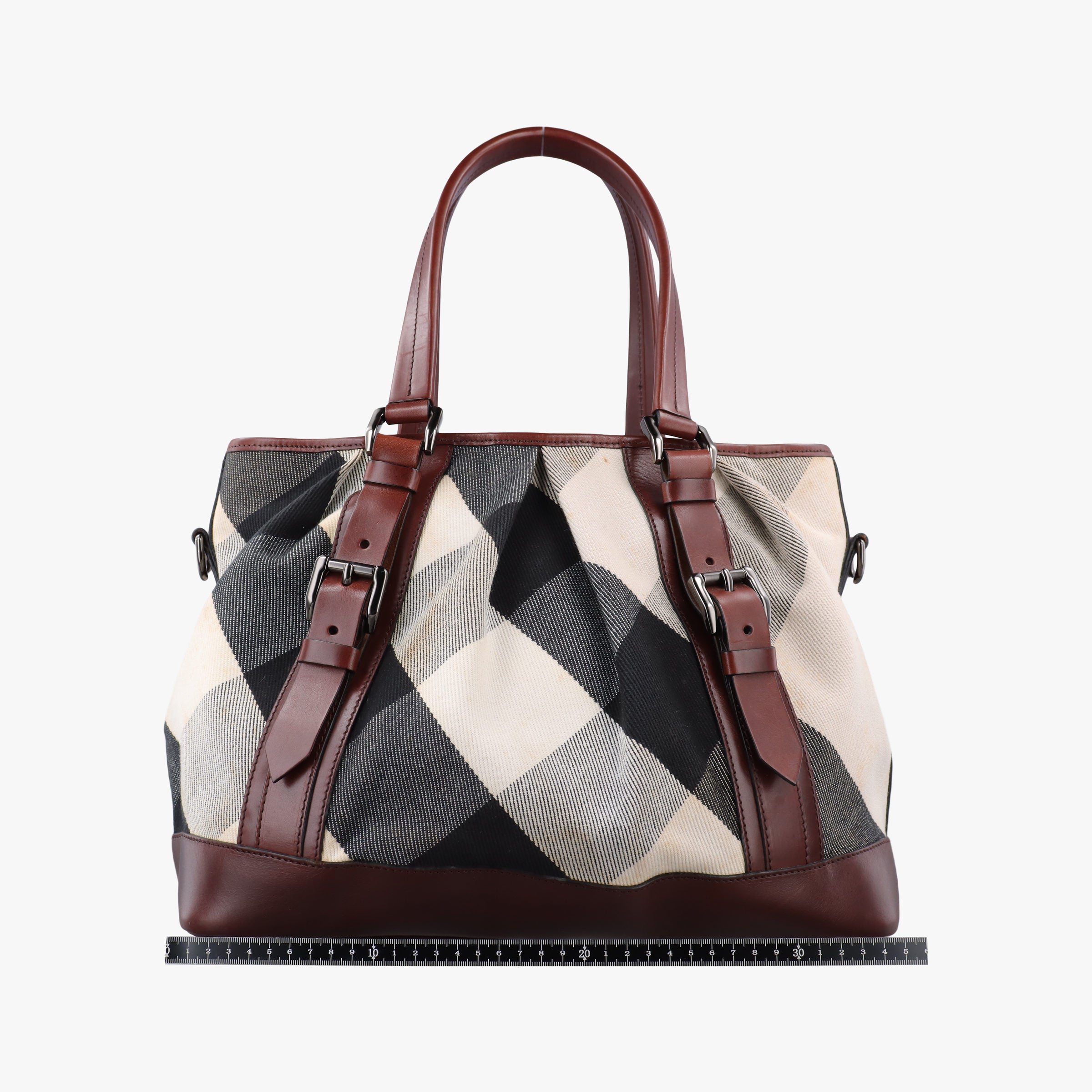 Secondhand Burberry Beat Check Brown × Beige × Black Canvas × Leather  shoulderbag | stylenewstar