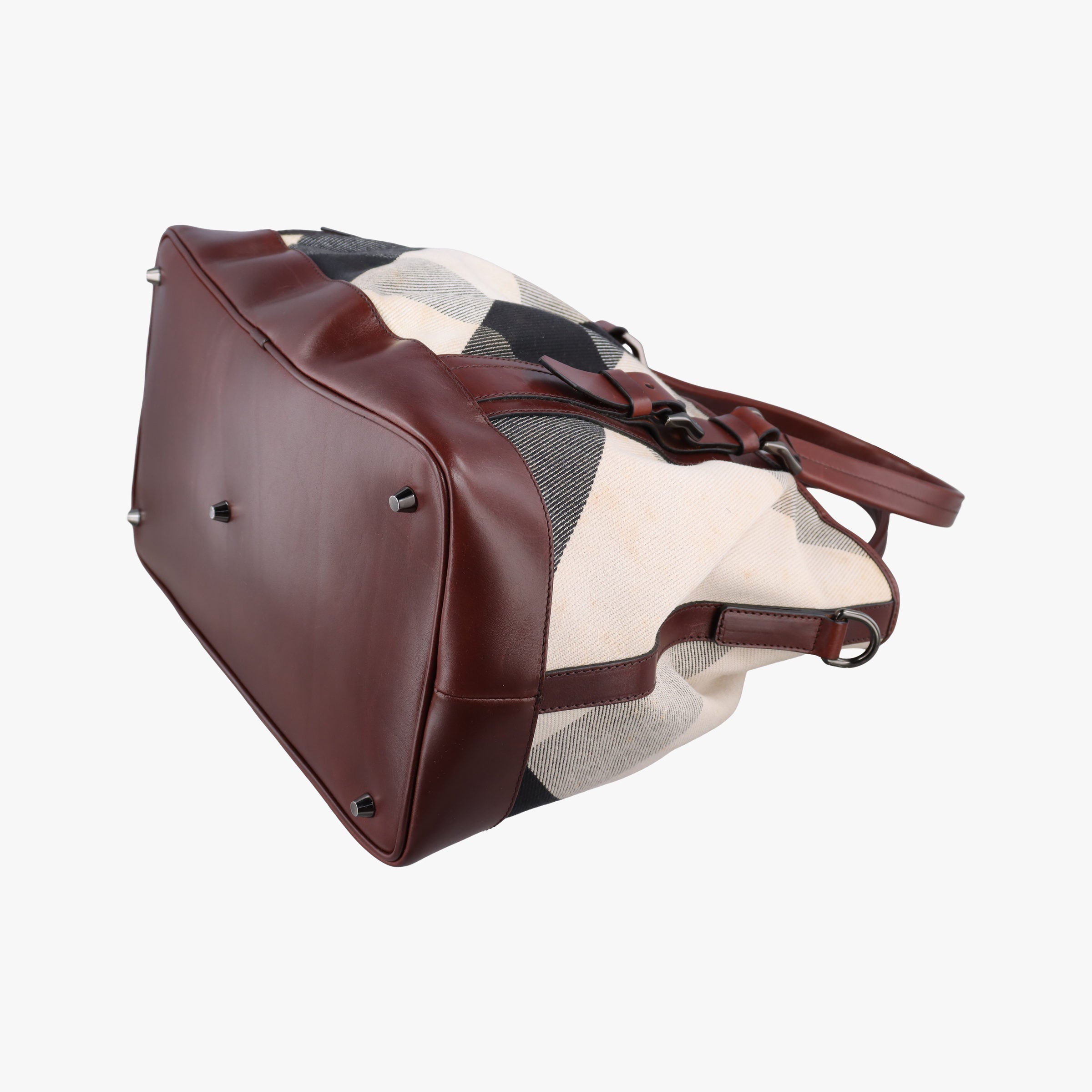 Secondhand Burberry Beat Check Brown × Beige × Black Canvas × Leather  shoulderbag | stylenewstar