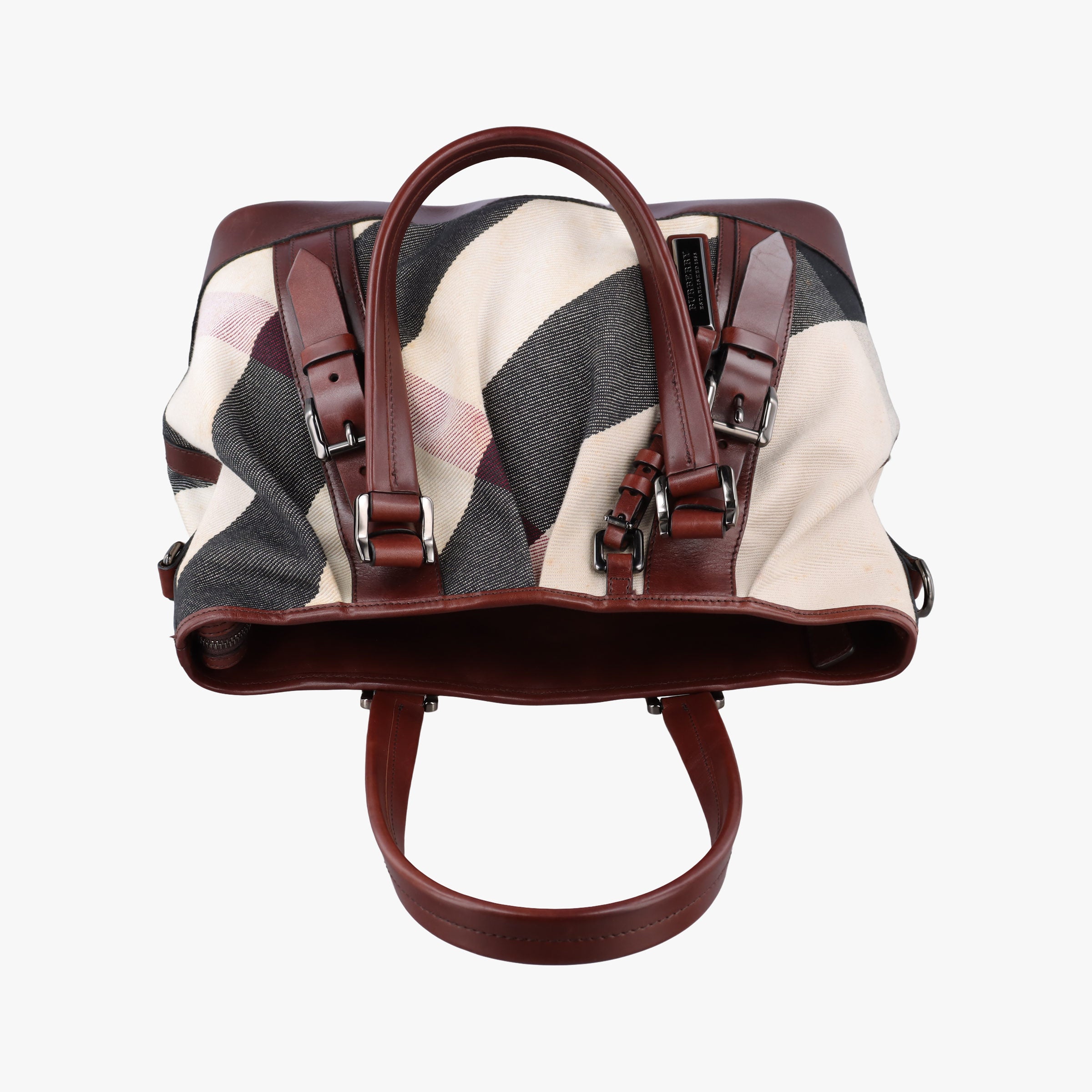 Secondhand Burberry Beat Check Brown × Beige × Black Canvas × Leather  shoulderbag | stylenewstar