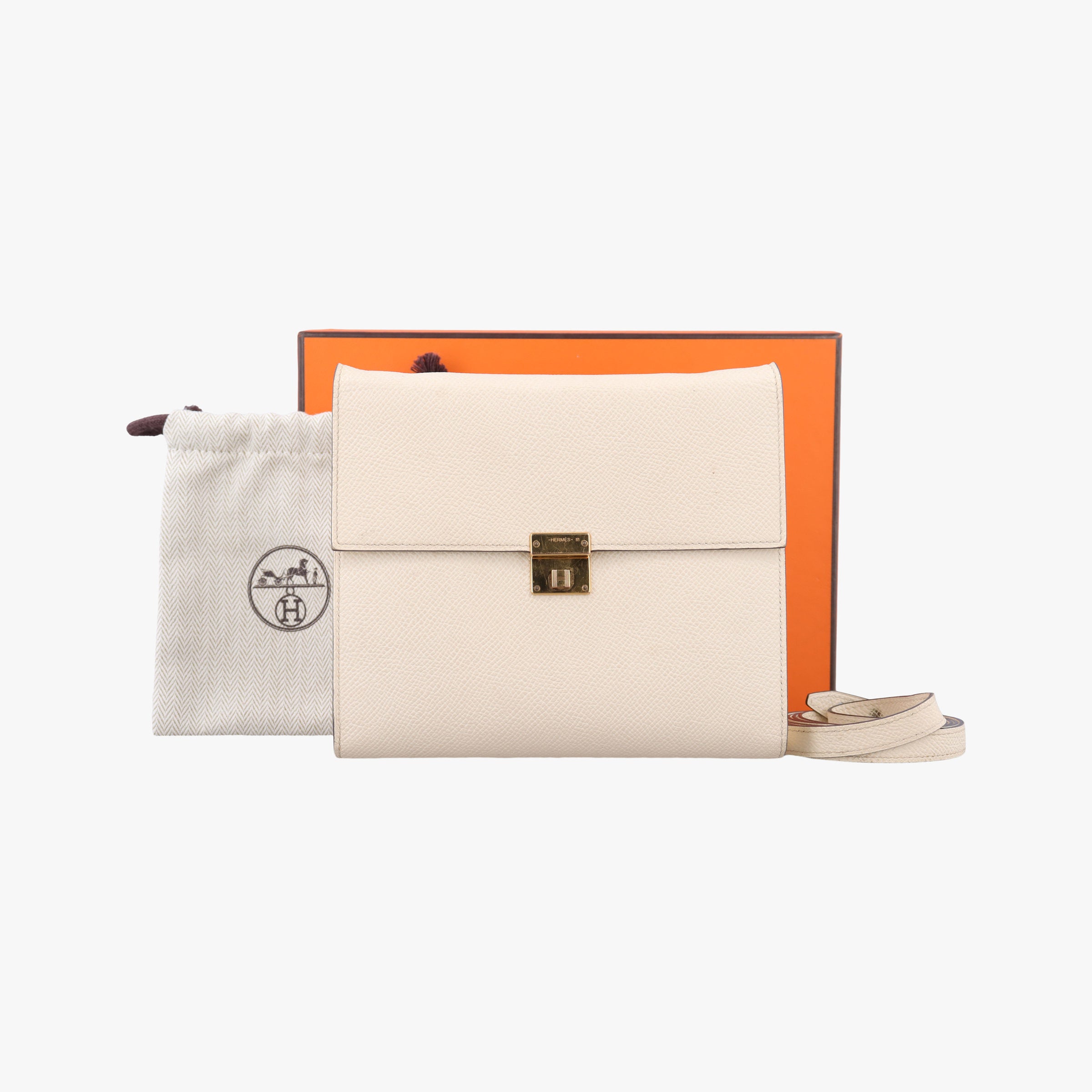 Vintage Hermes Clic 16 Nata Epsom Calfskin  shoulderbag | stylenewstar