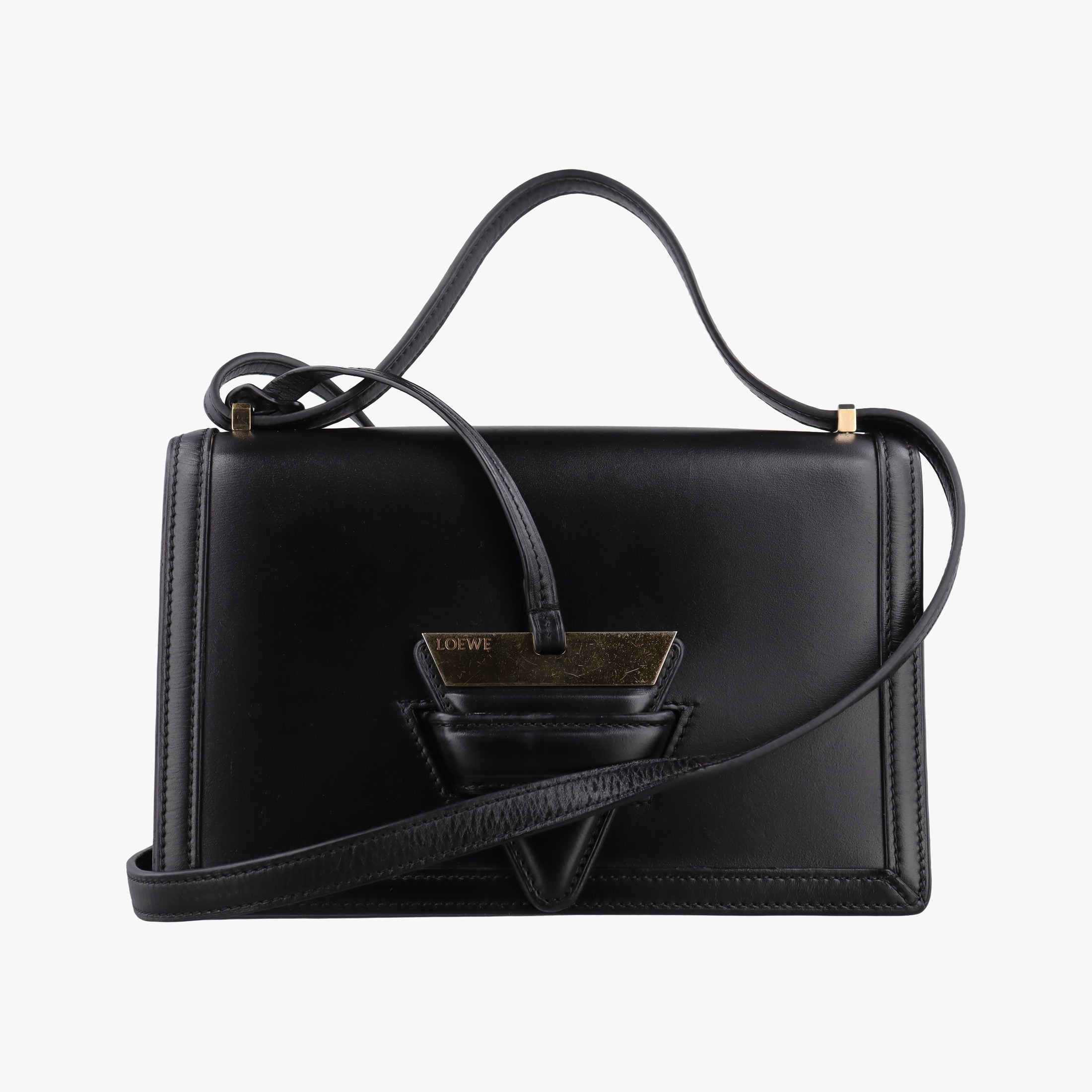 Pre-owned Loewe Barcelona Black Leather  shoulderbag | stylenewstar