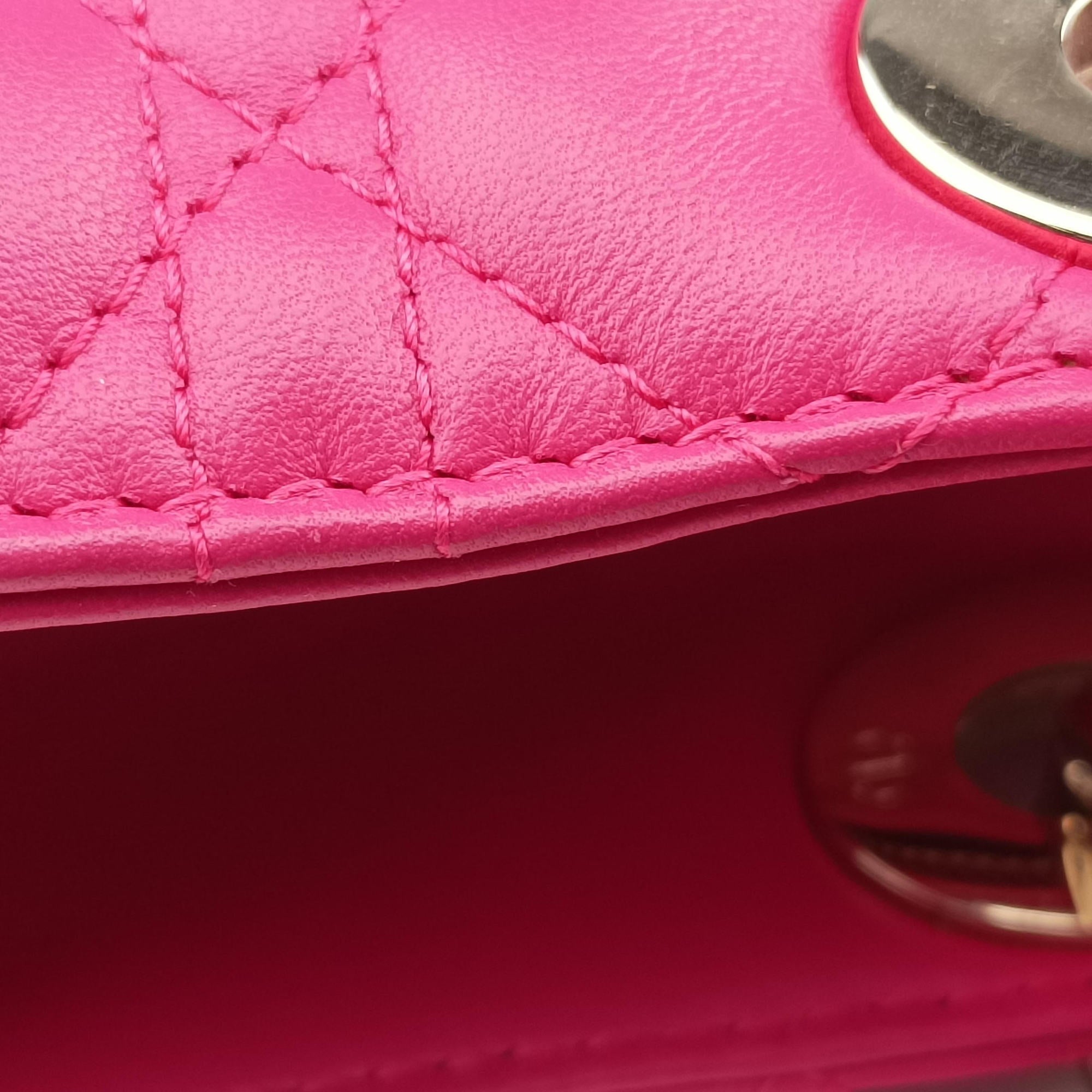 Pre-owned Christian Dior Lady Dior Rose lambskin  shoulderbag | stylenewstar