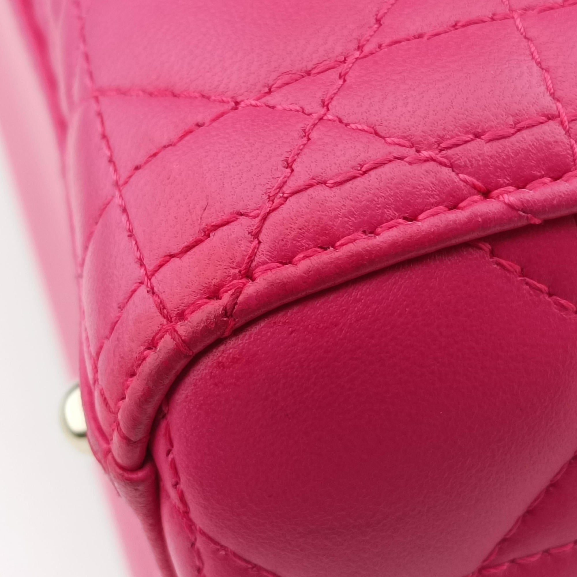Pre-owned Christian Dior Lady Dior Rose lambskin  shoulderbag | stylenewstar