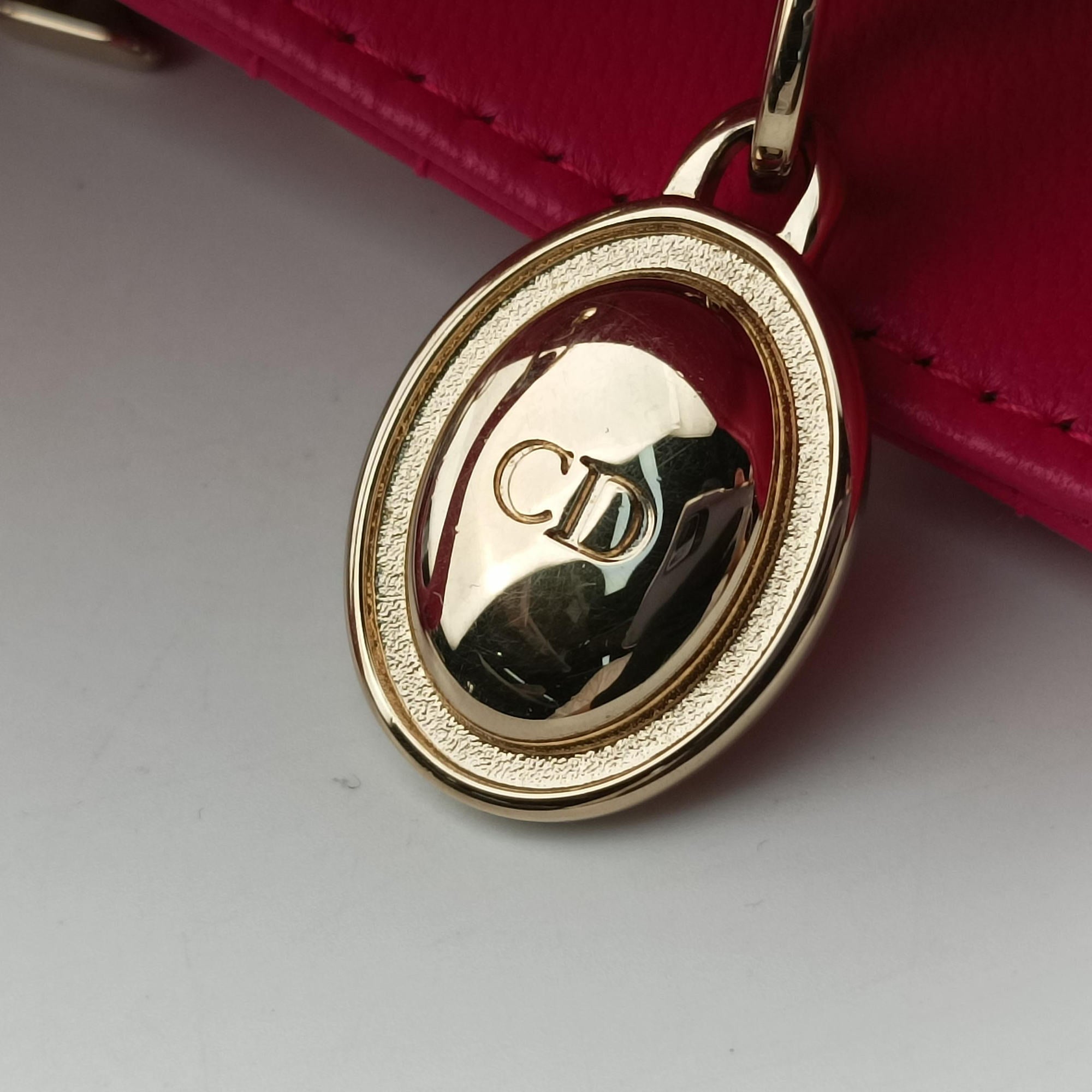 Pre-owned Christian Dior Lady Dior Rose lambskin  shoulderbag | stylenewstar