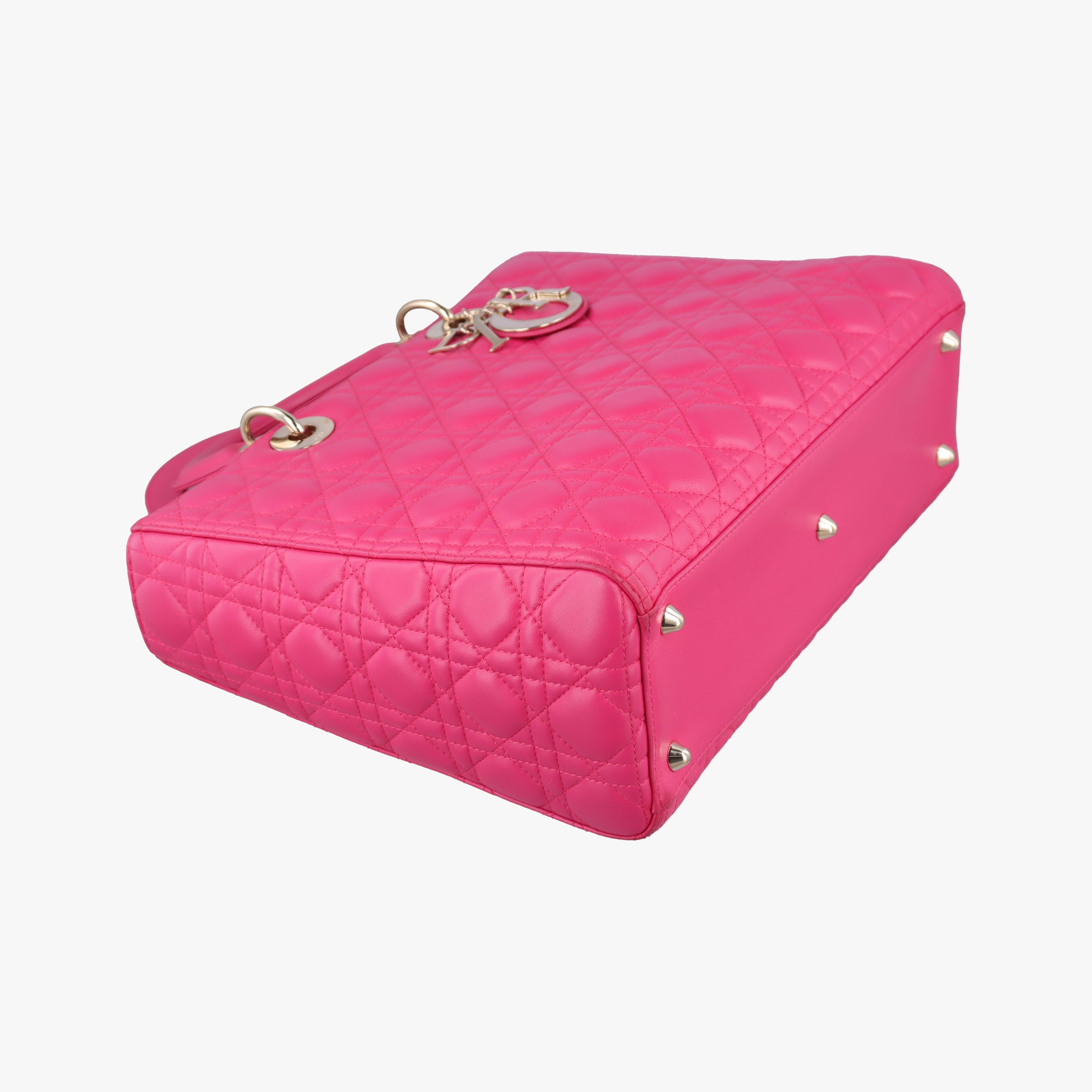 Pre-owned Christian Dior Lady Dior Rose lambskin  shoulderbag | stylenewstar