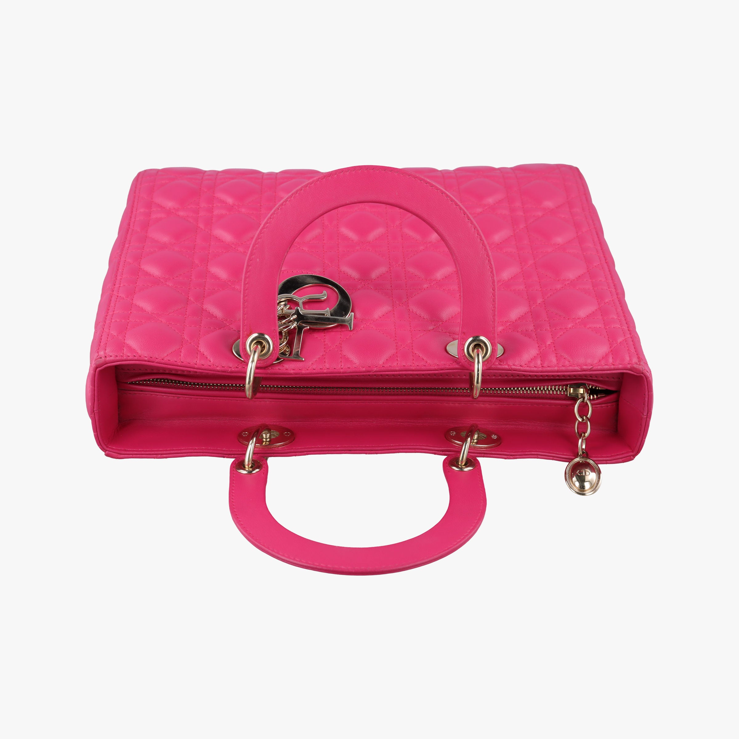 Pre-owned Christian Dior Lady Dior Rose lambskin  shoulderbag | stylenewstar