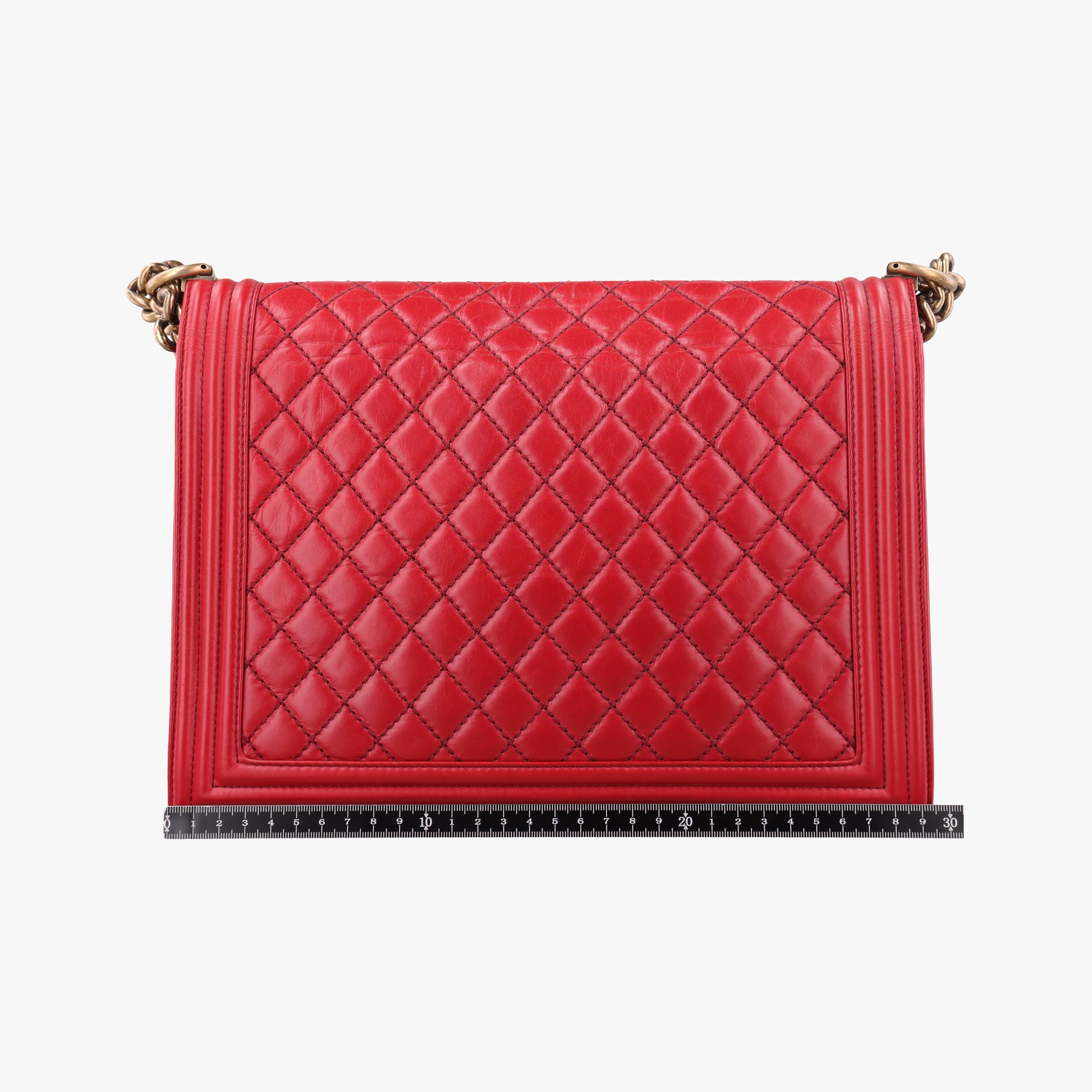 Pre-owned Chanel BOY CHANEL Red lambskin A67087 shoulderbag | stylenewstar
