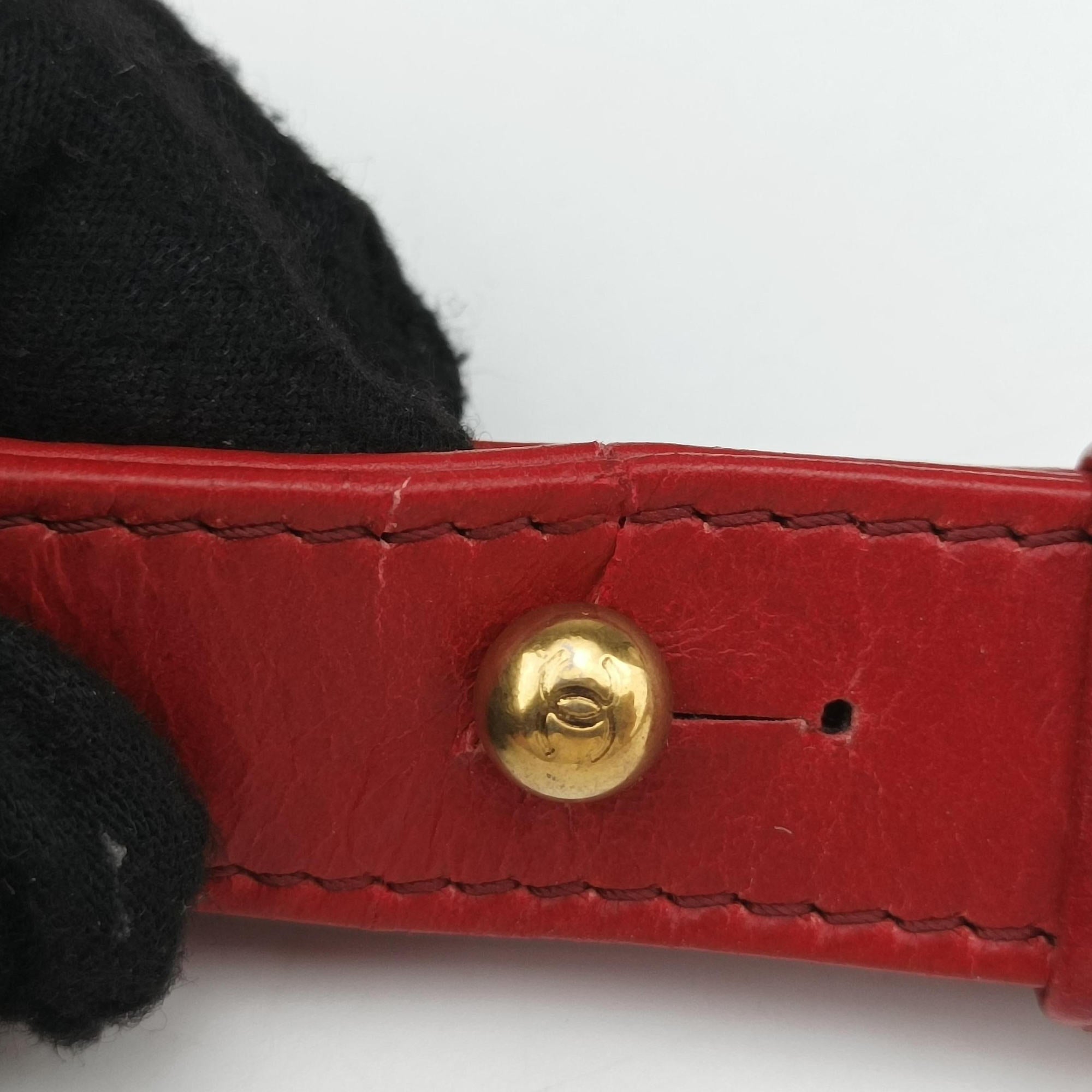 Pre-owned Chanel BOY CHANEL Red lambskin A67087 shoulderbag | stylenewstar