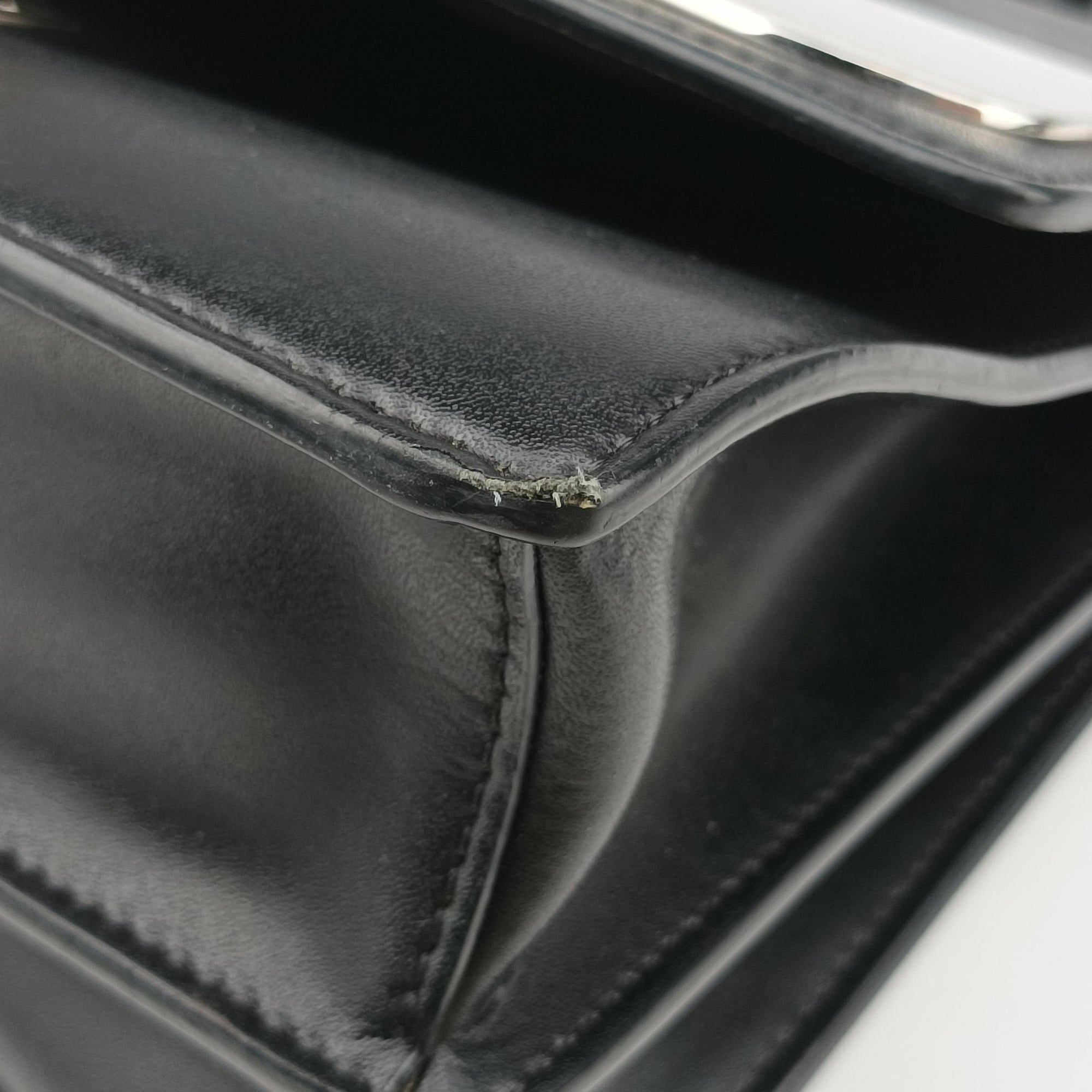 Pre-owned Fendi Monster Kan I Black Leather 8BT203 shoulderbag | stylenewstar
