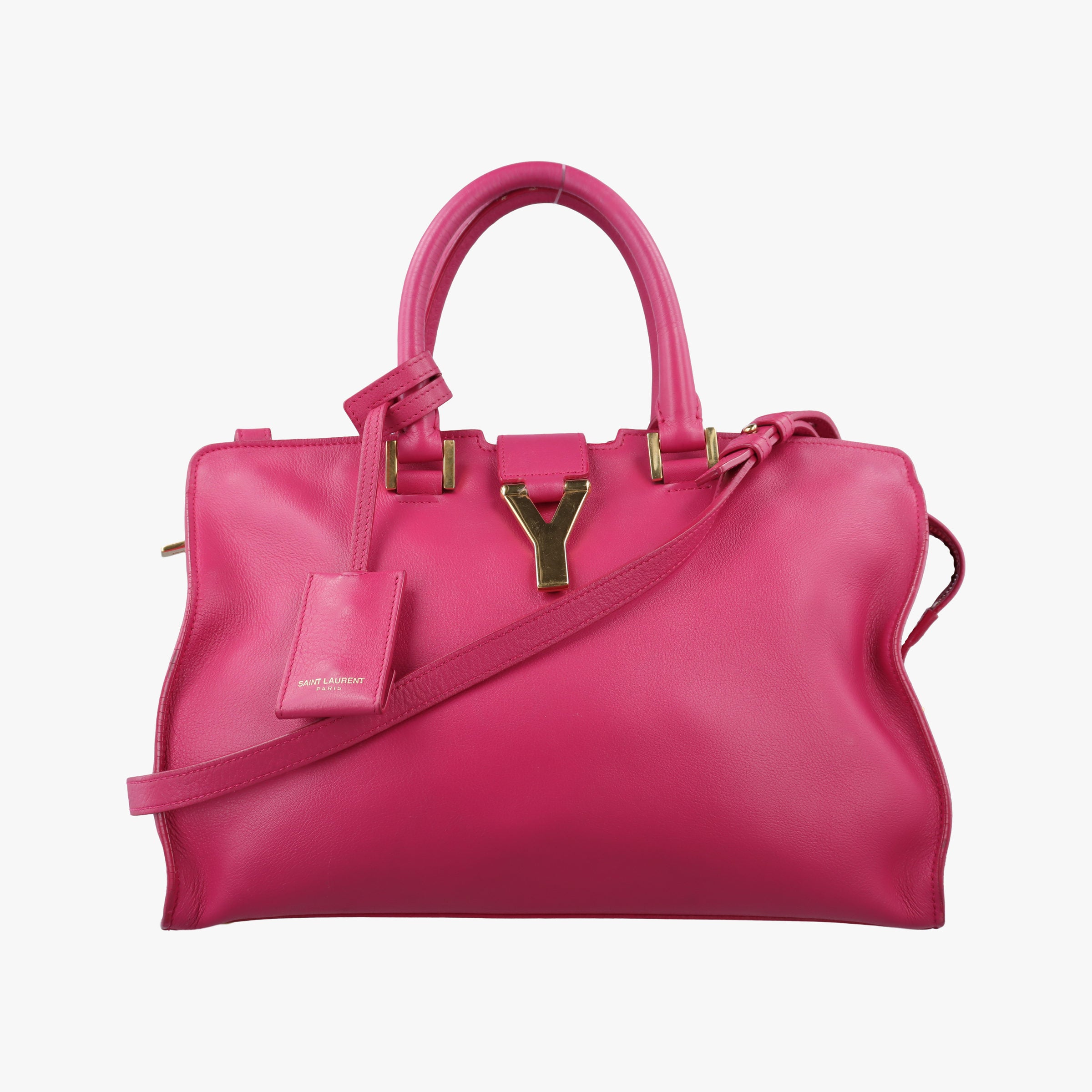 Pre-owned Yves Saint Laurent Y Ligne Petit Cabas Rose Leather 311210 shoulderbag | stylenewstar