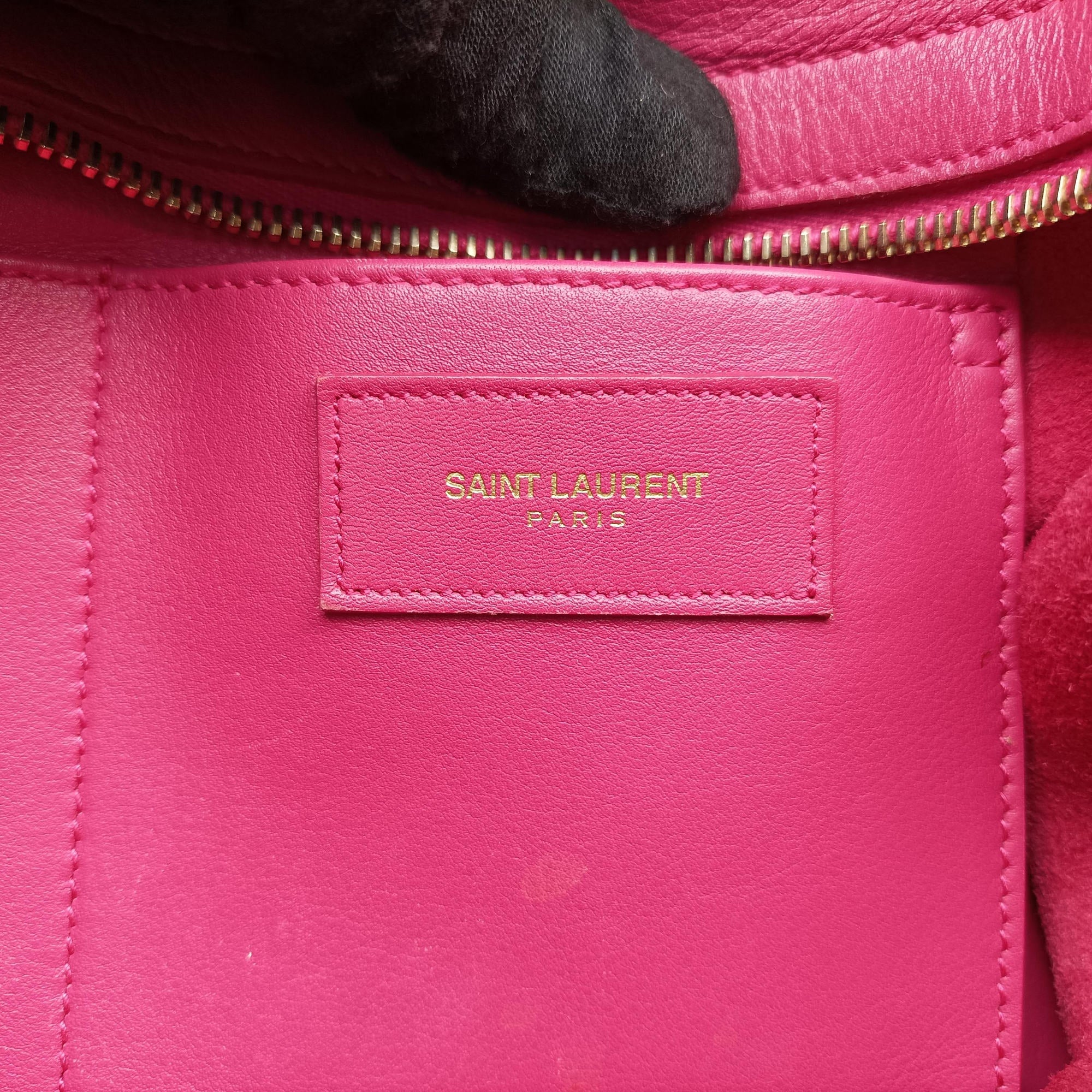 Pre-owned Yves Saint Laurent Y Ligne Petit Cabas Rose Leather 311210 shoulderbag | stylenewstar