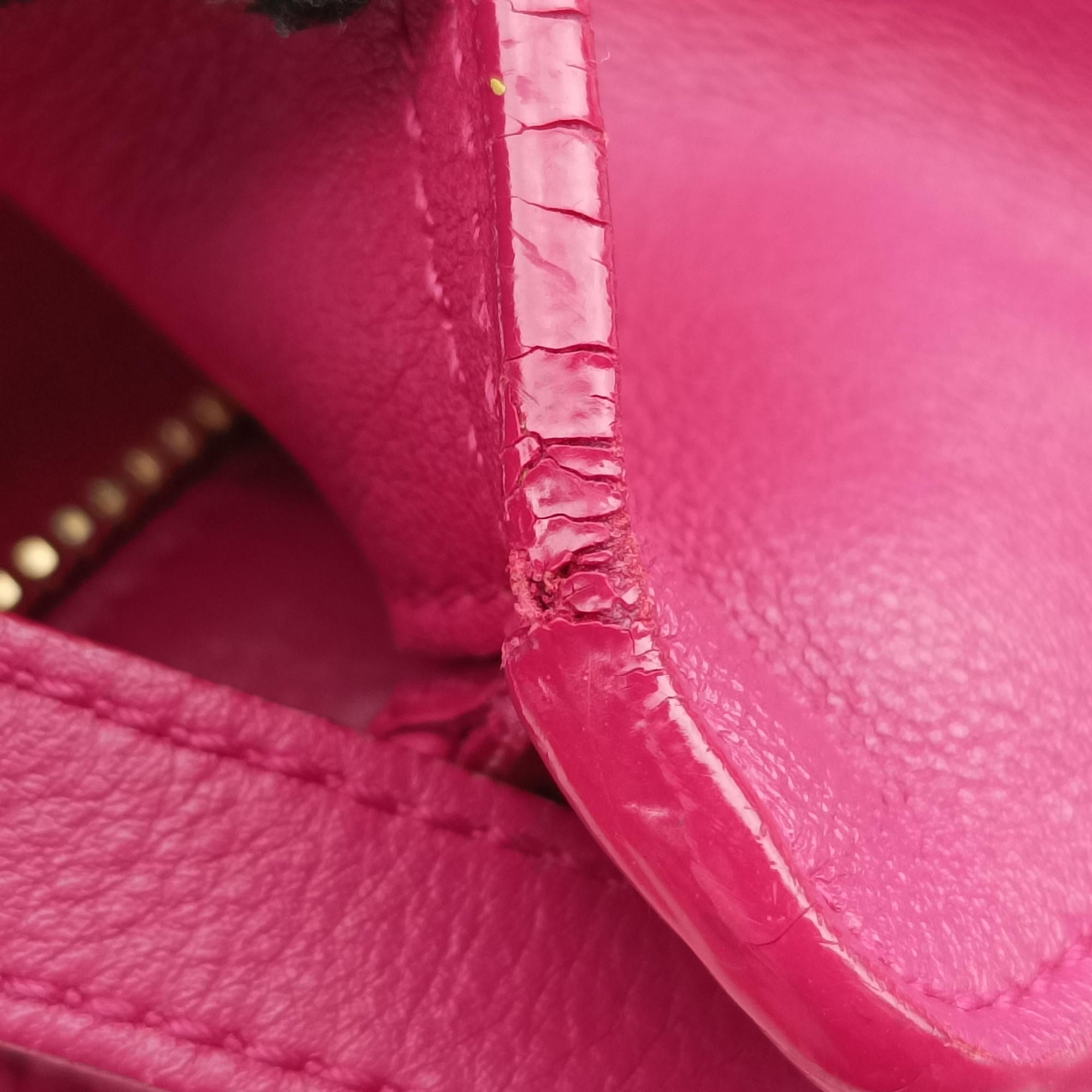 Pre-owned Yves Saint Laurent Y Ligne Petit Cabas Rose Leather 311210 shoulderbag | stylenewstar