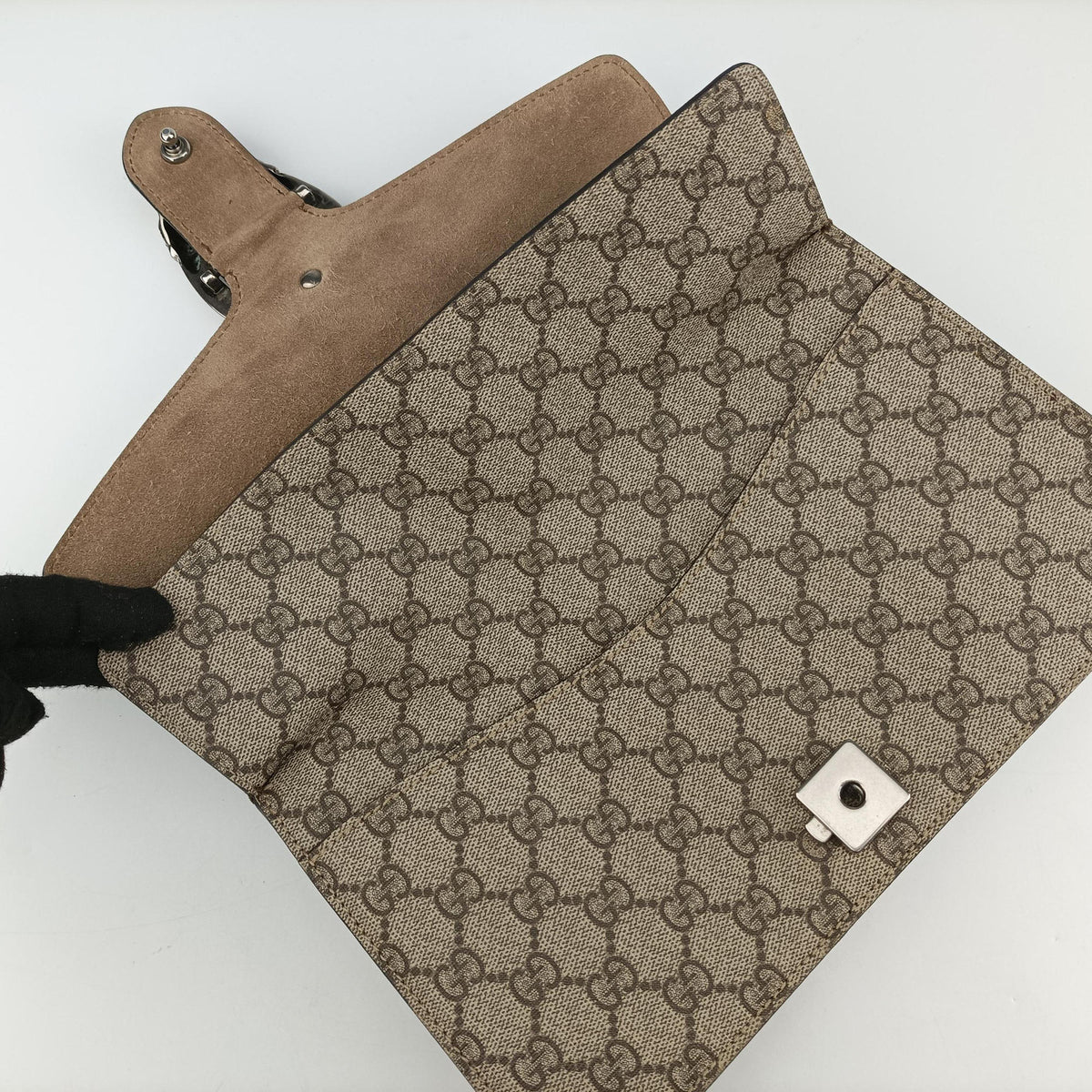 Pre-owned Gucci Dionysus Beige×Brown PVC coated canvas × suede 400249 shoulderbag | stylenewstar
