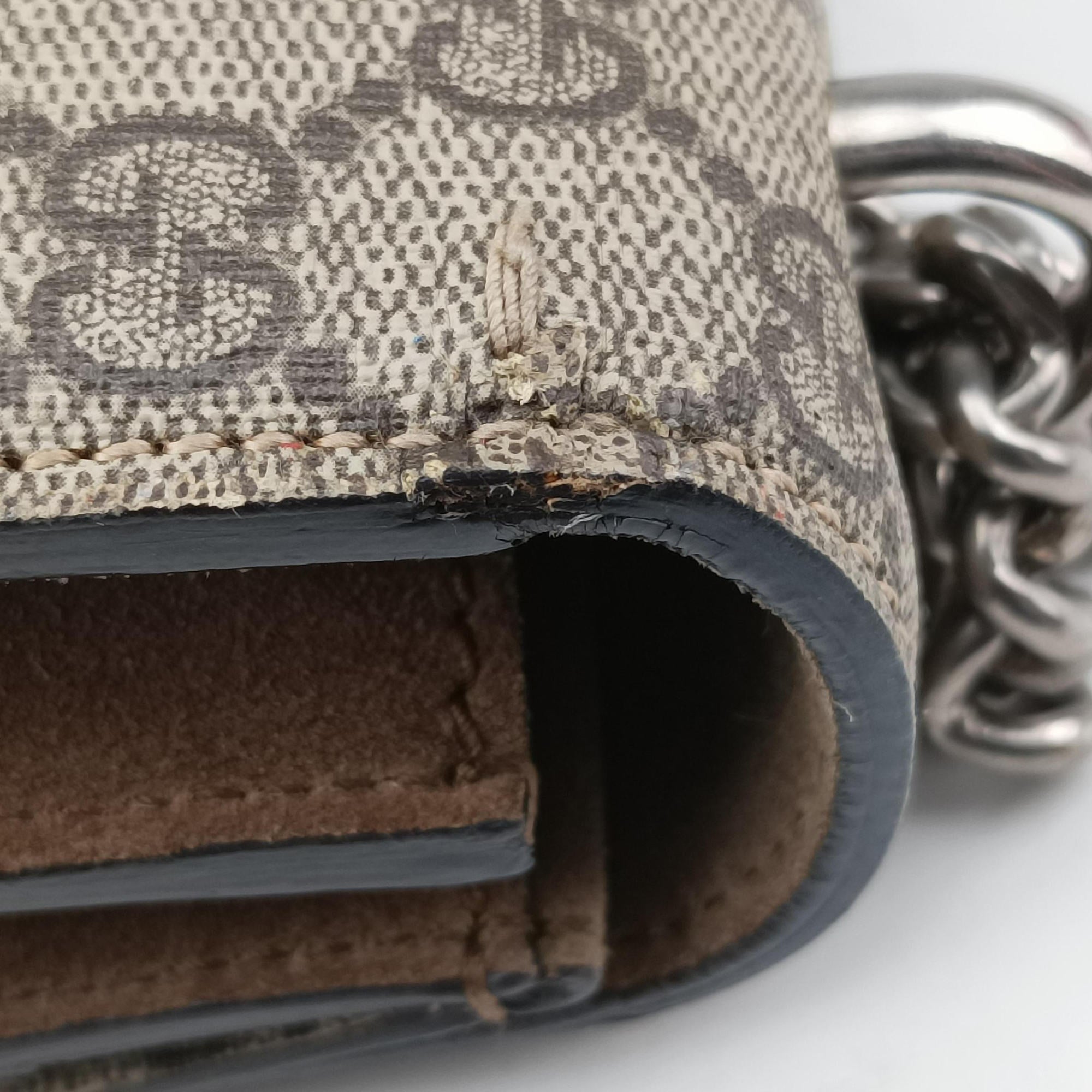 Pre-owned Gucci Dionysus Beige×Brown PVC coated canvas × suede 400249 shoulderbag | stylenewstar