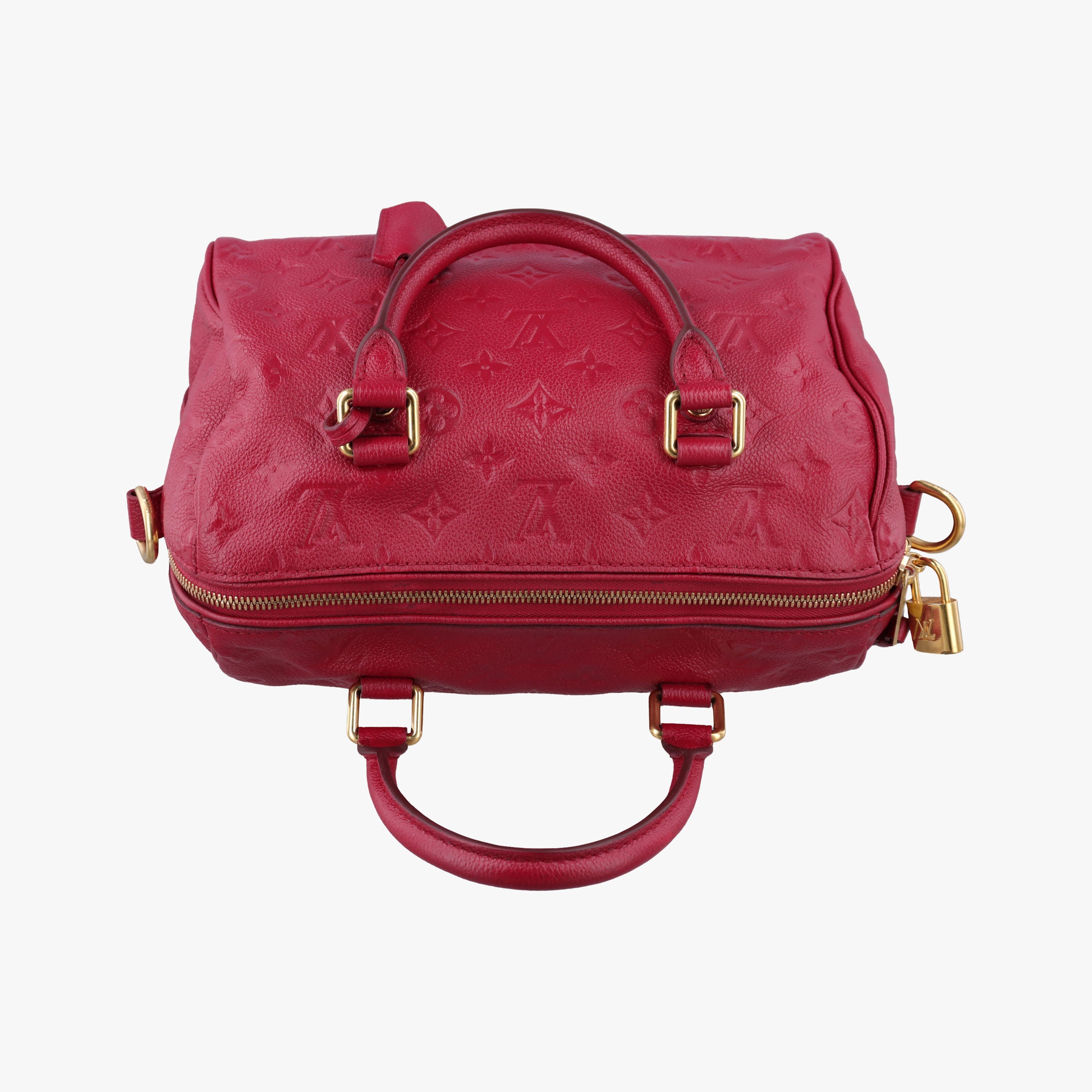 Pre-owned Louis Vuitton Speedy Bandouliere 25 Aurore Monogram Empreinte M40764 handbag | stylenewstar