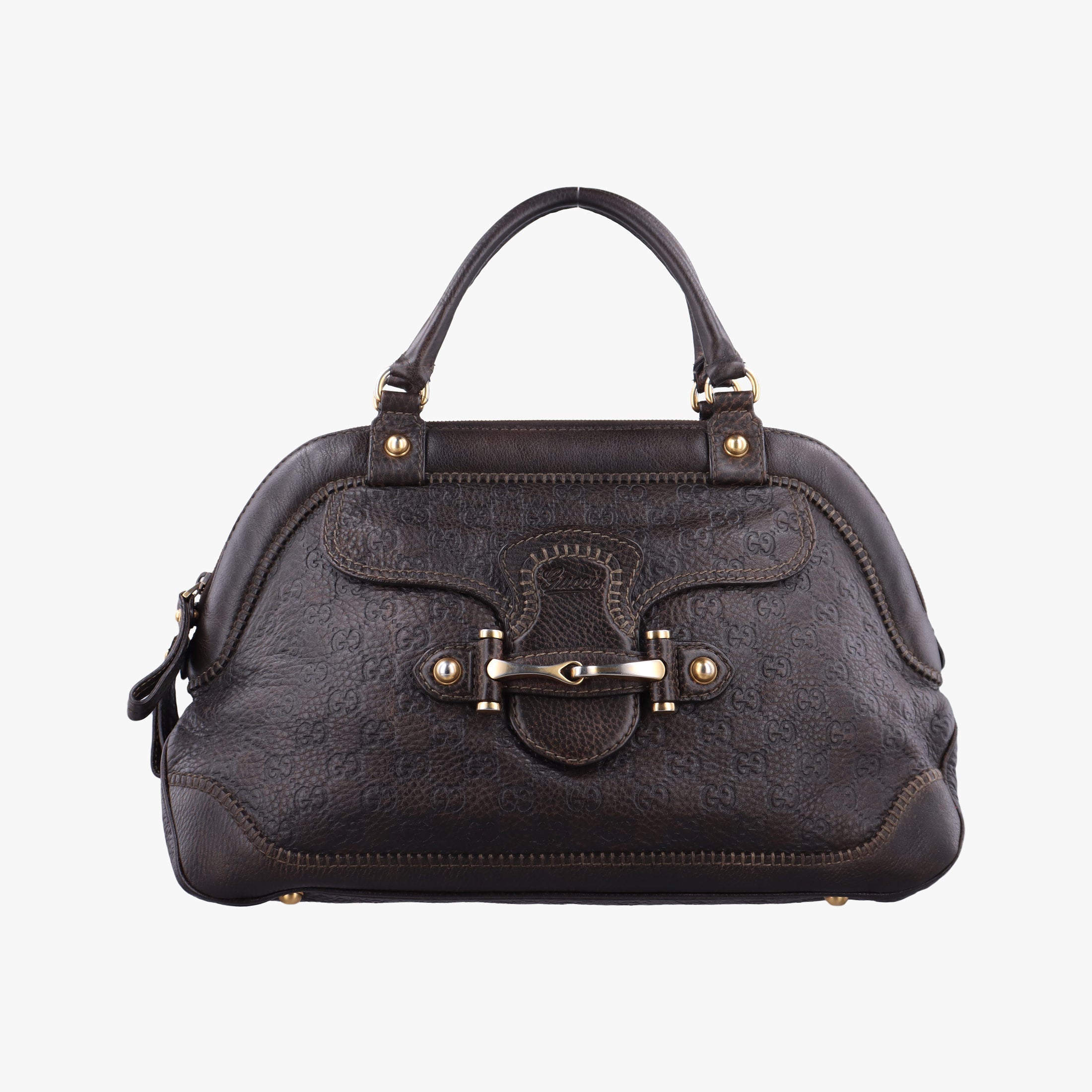Vintage Gucci Guccissima New Pelham horsebit Brown leather 223956 handbag | stylenewstar