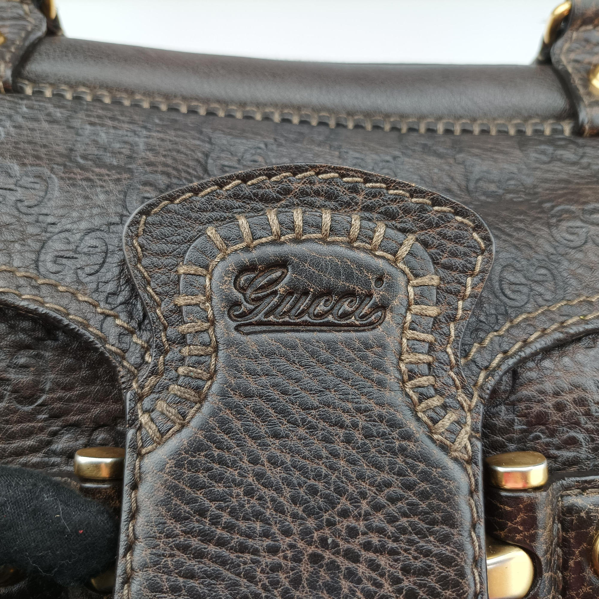 Vintage Gucci Guccissima New Pelham horsebit Brown leather 223956 handbag | stylenewstar