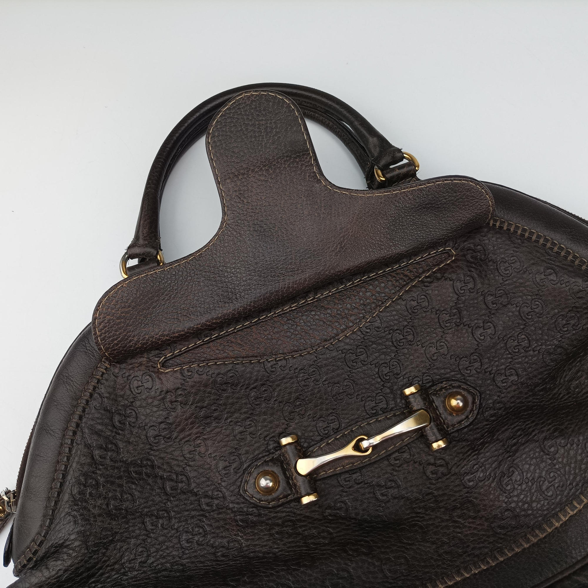 Vintage Gucci Guccissima New Pelham horsebit Brown leather 223956 handbag | stylenewstar