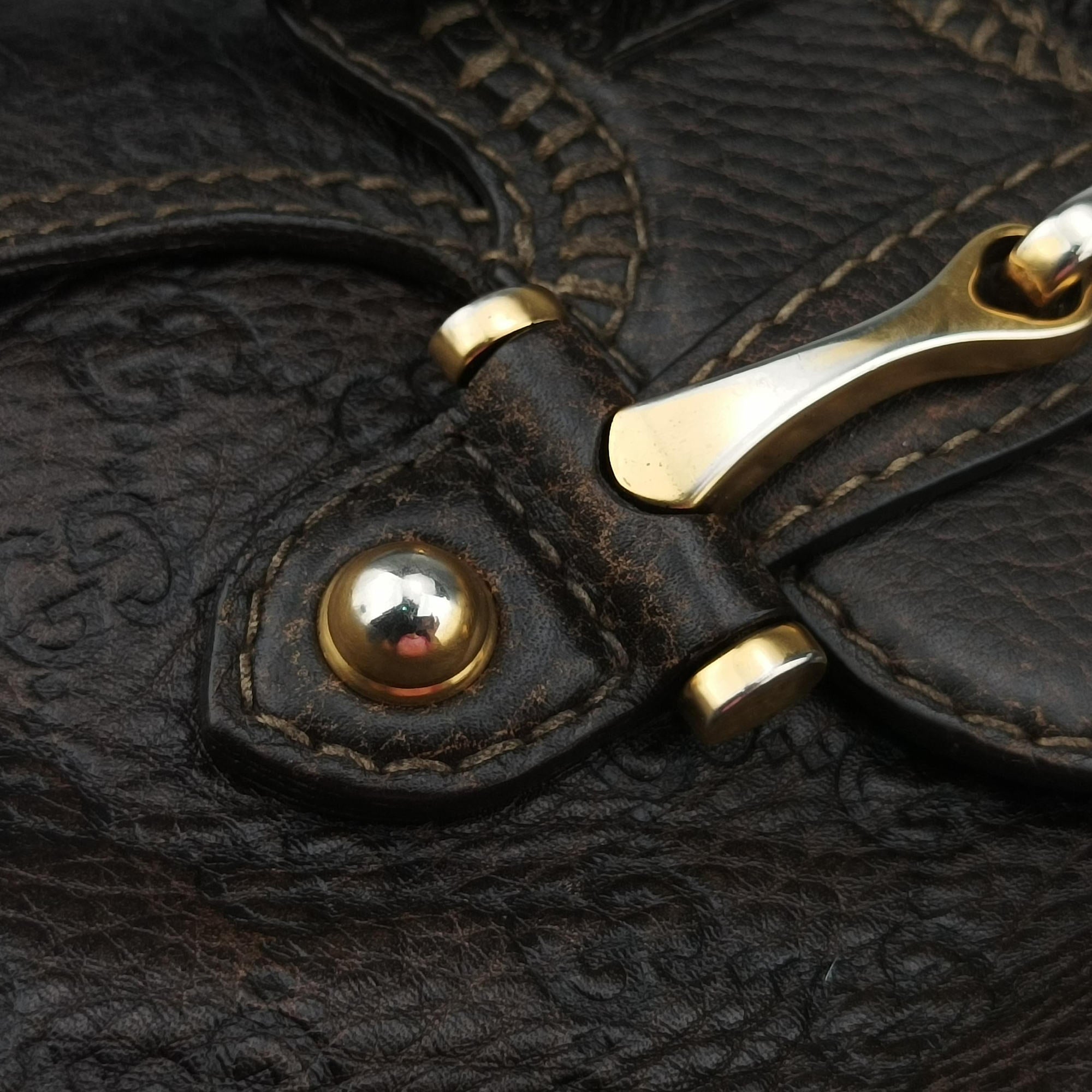 Vintage Gucci Guccissima New Pelham horsebit Brown leather 223956 handbag | stylenewstar