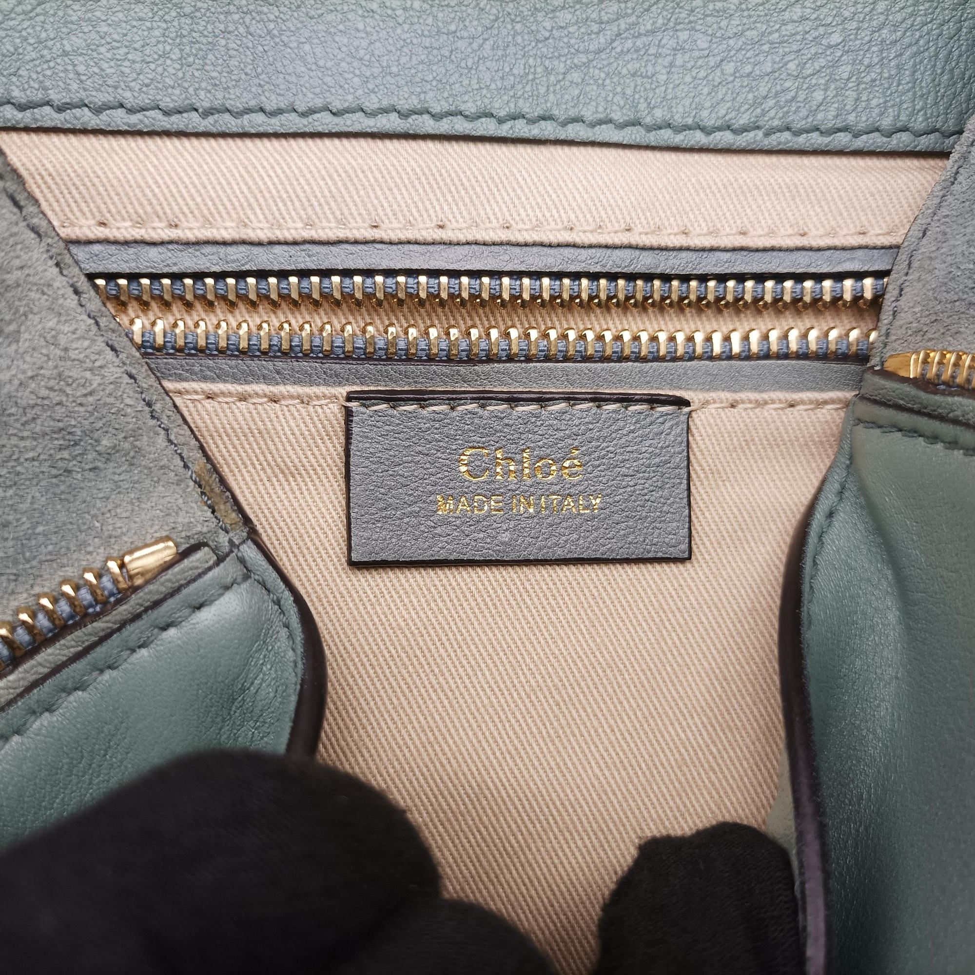 Pre-owned Chloe FAYE mini Blue Suede × leather  backpack/rucksack | stylenewstar