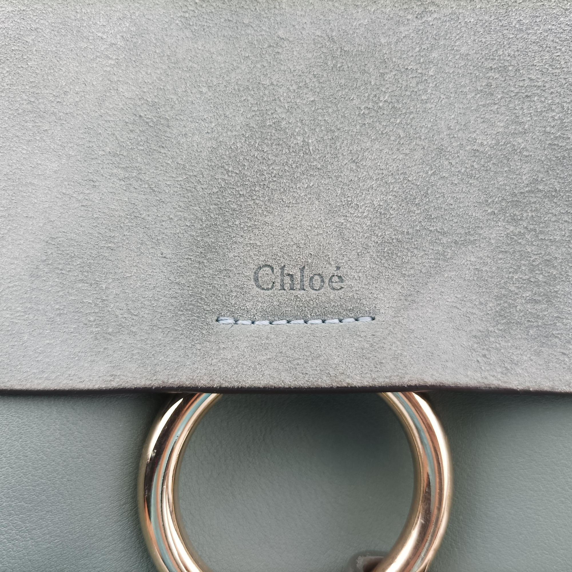 Pre-owned Chloe FAYE mini Blue Suede × leather  backpack/rucksack | stylenewstar
