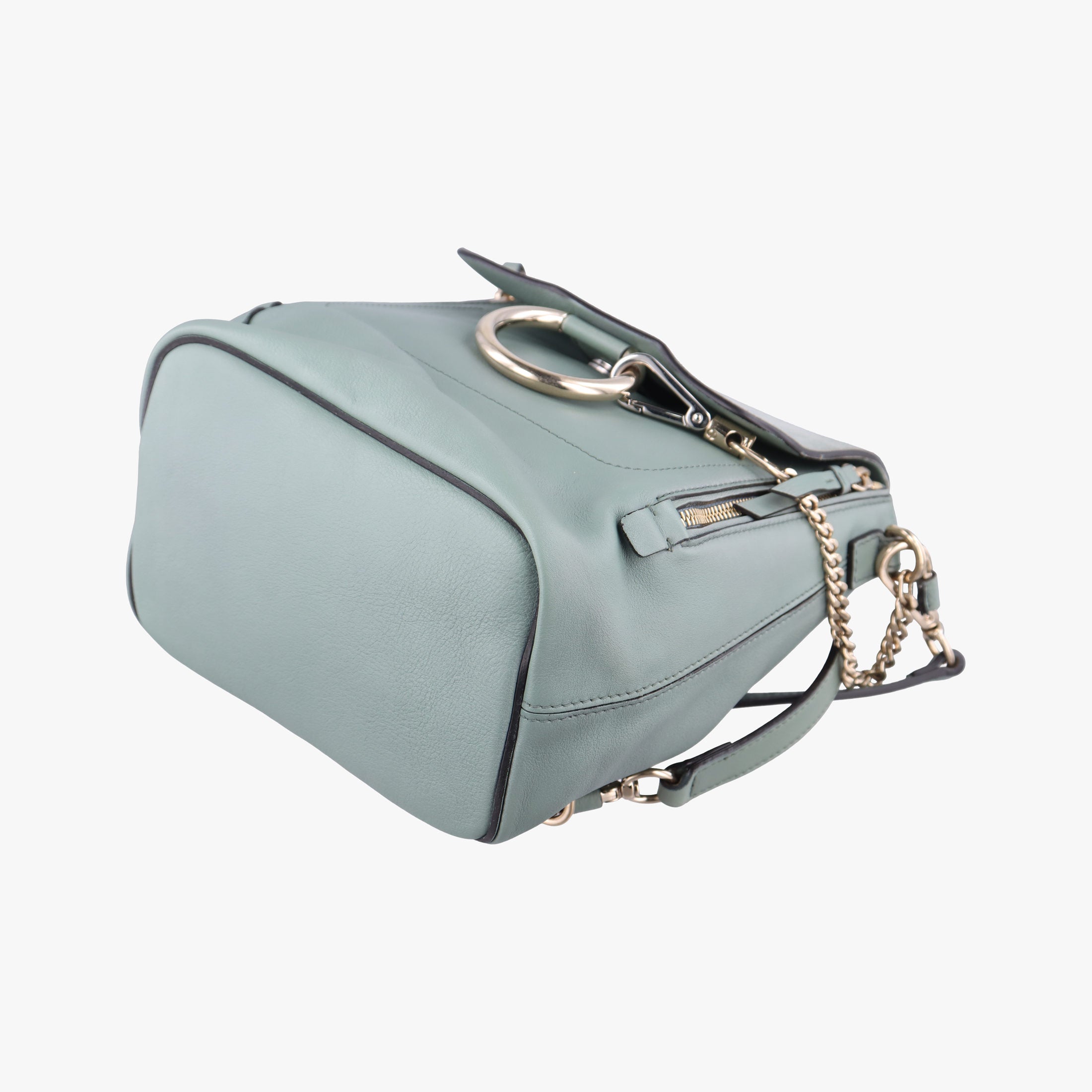 Pre-owned Chloe FAYE mini Blue Suede × leather  backpack/rucksack | stylenewstar