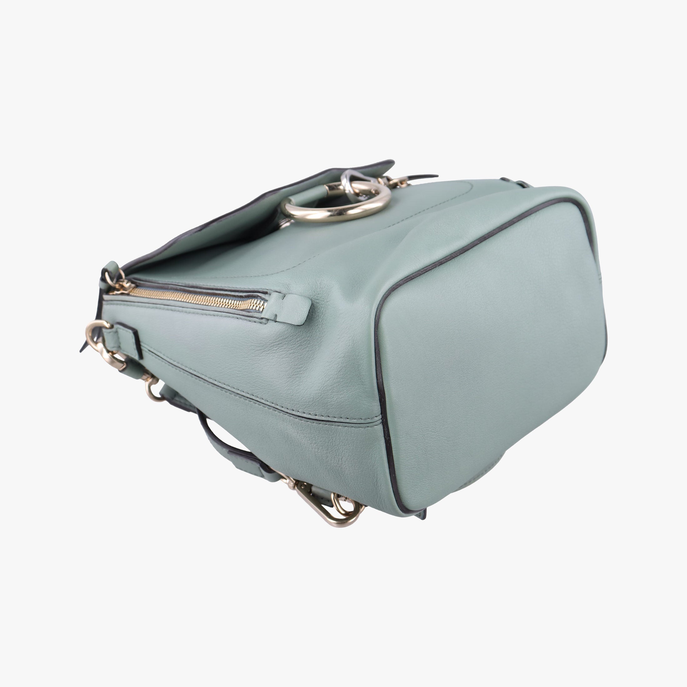 Pre-owned Chloe FAYE mini Blue Suede × leather  backpack/rucksack | stylenewstar