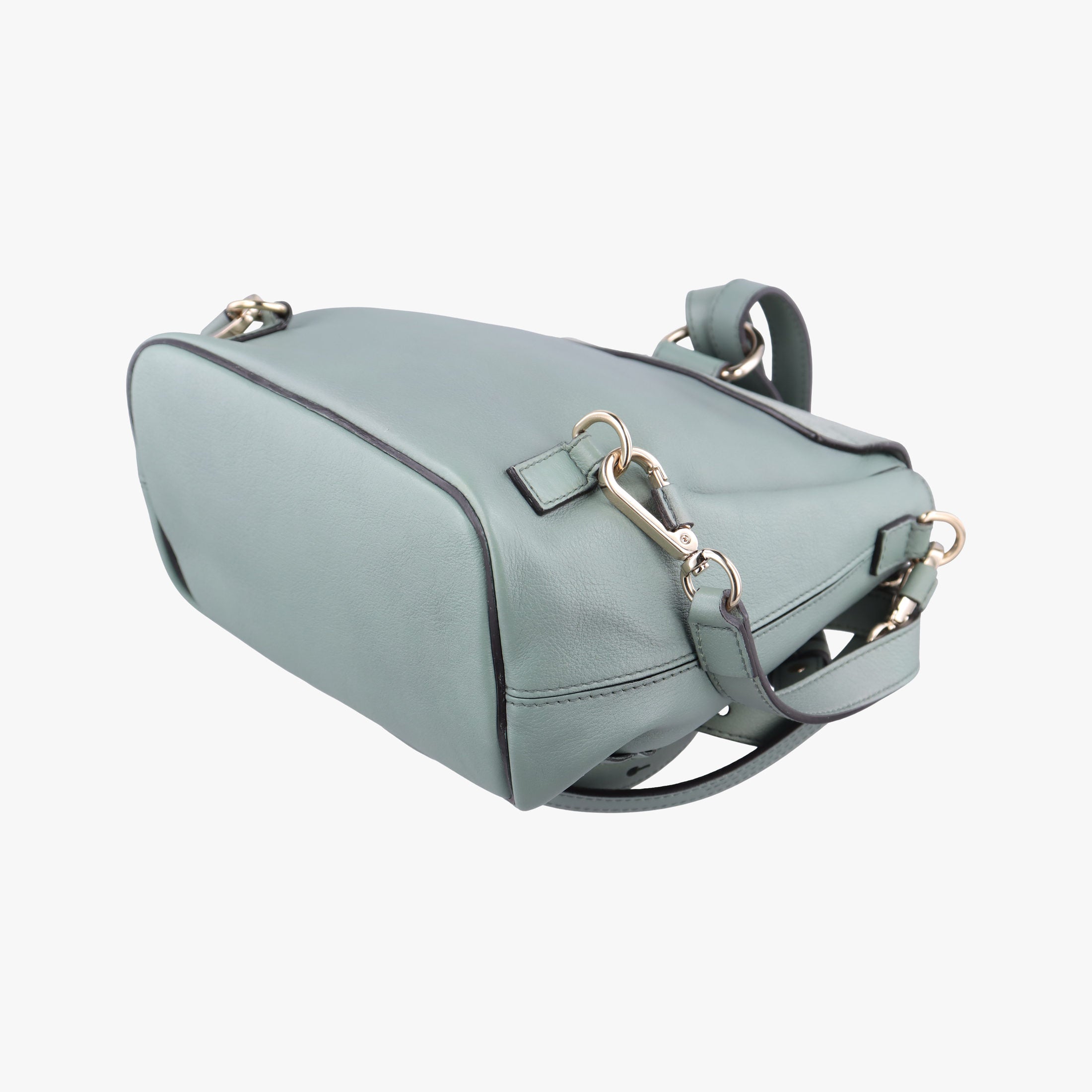 Pre-owned Chloe FAYE mini Blue Suede × leather  backpack/rucksack | stylenewstar