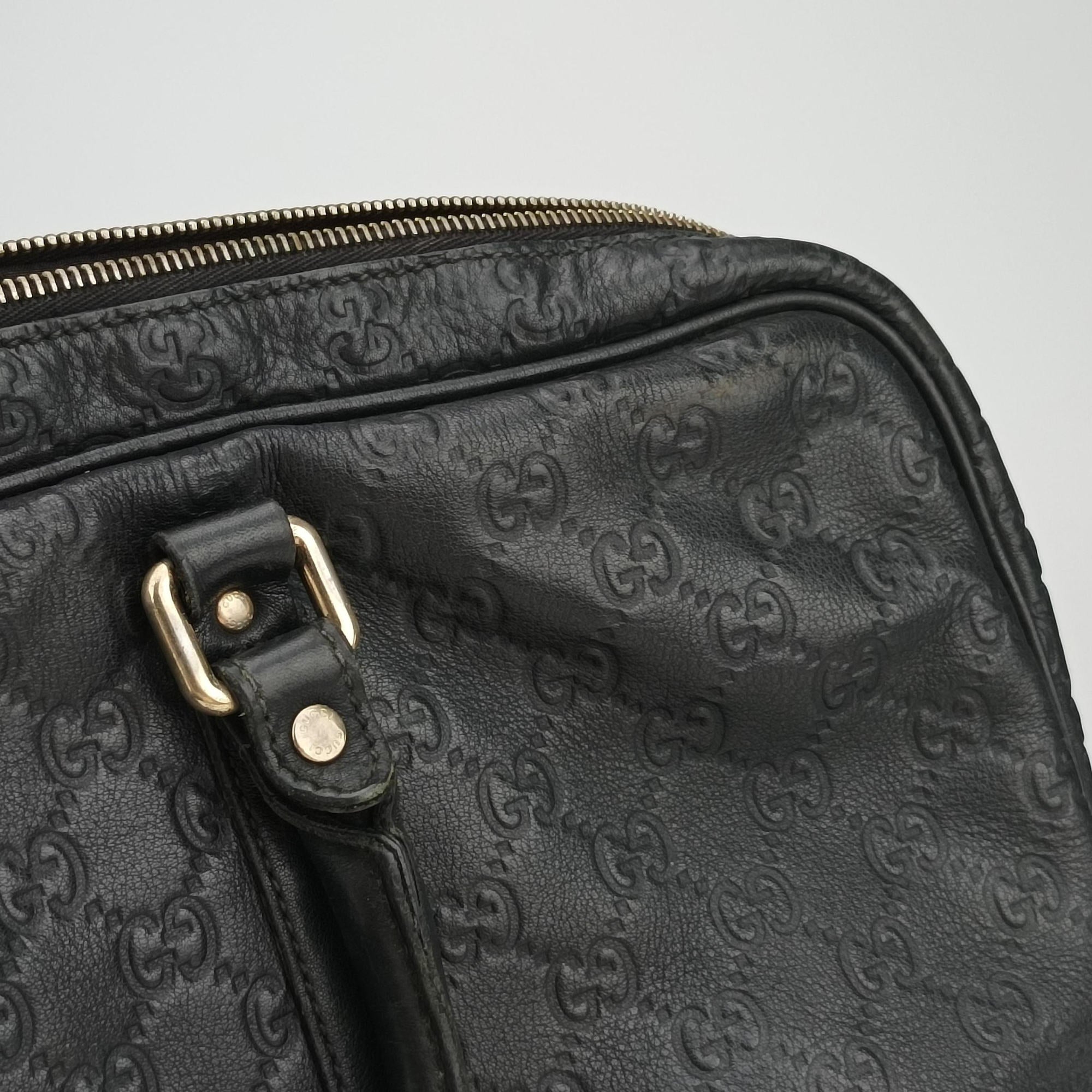 Secondhand Gucci GG plus GG Supreme Briefcase Brown leather 201480 handbag | stylenewstar