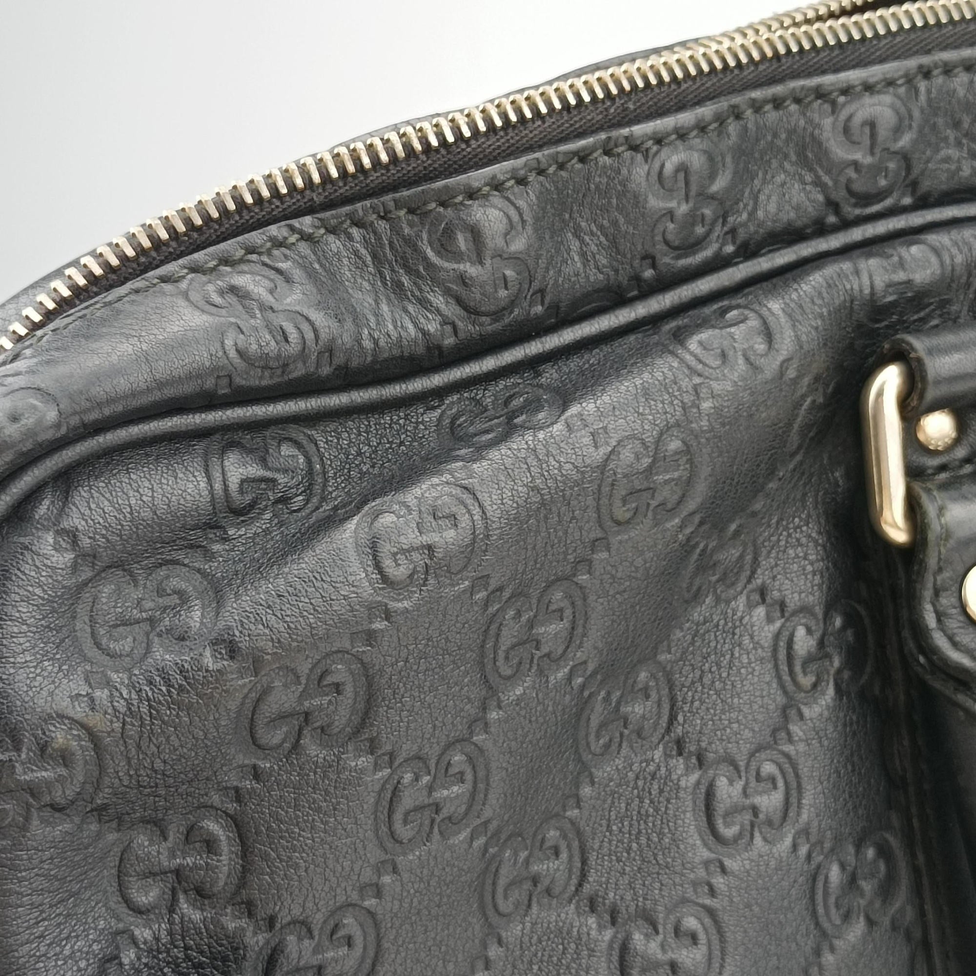 Secondhand Gucci GG plus GG Supreme Briefcase Brown leather 201480 handbag | stylenewstar