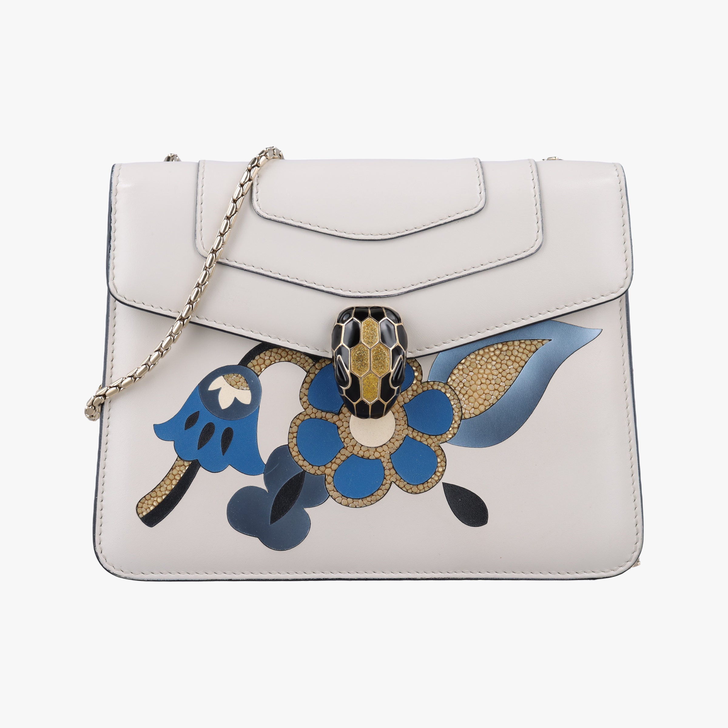 Vintage Bvlgari SERPENTI FOREVER White Leather  shoulderbag | stylenewstar
