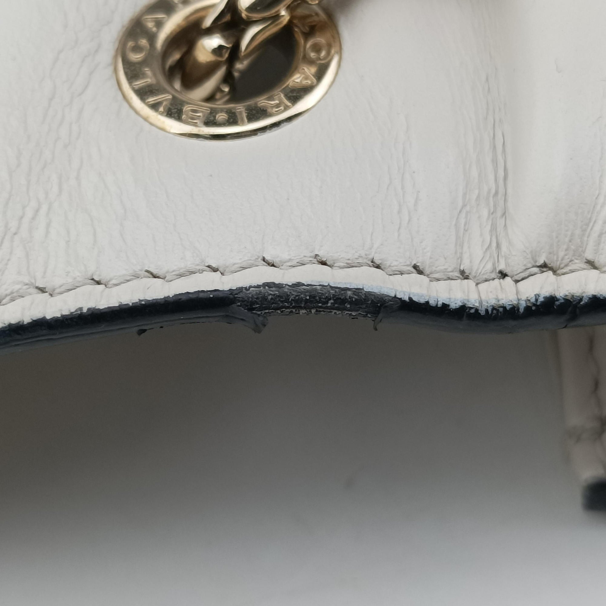 Vintage Bvlgari SERPENTI FOREVER White Leather  shoulderbag | stylenewstar