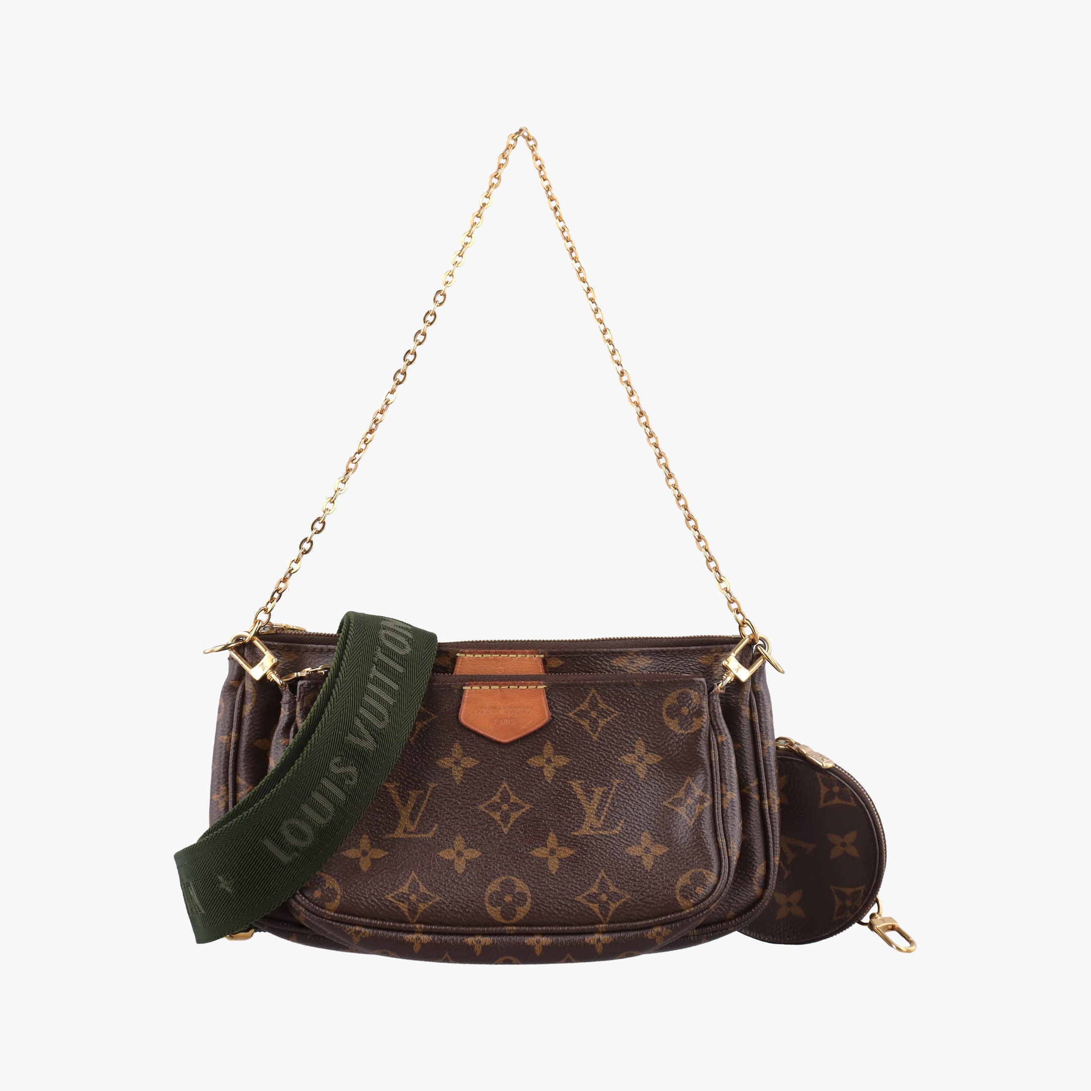 Pre-owned Louis Vuitton Multi Pochette Accessoir brown×khaki Monogram Canvas M44813 shoulderbag | stylenewstar